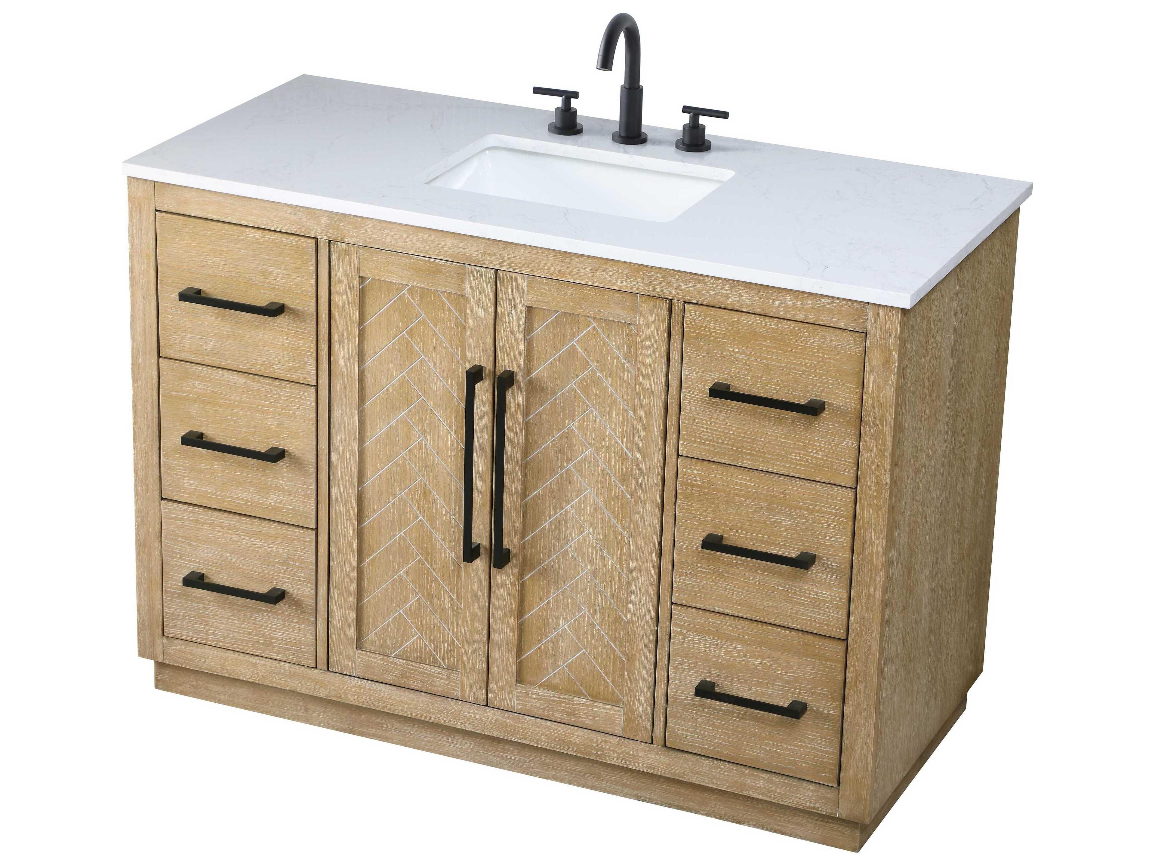 Elegant Lighting Chase Linen Oak Vanity