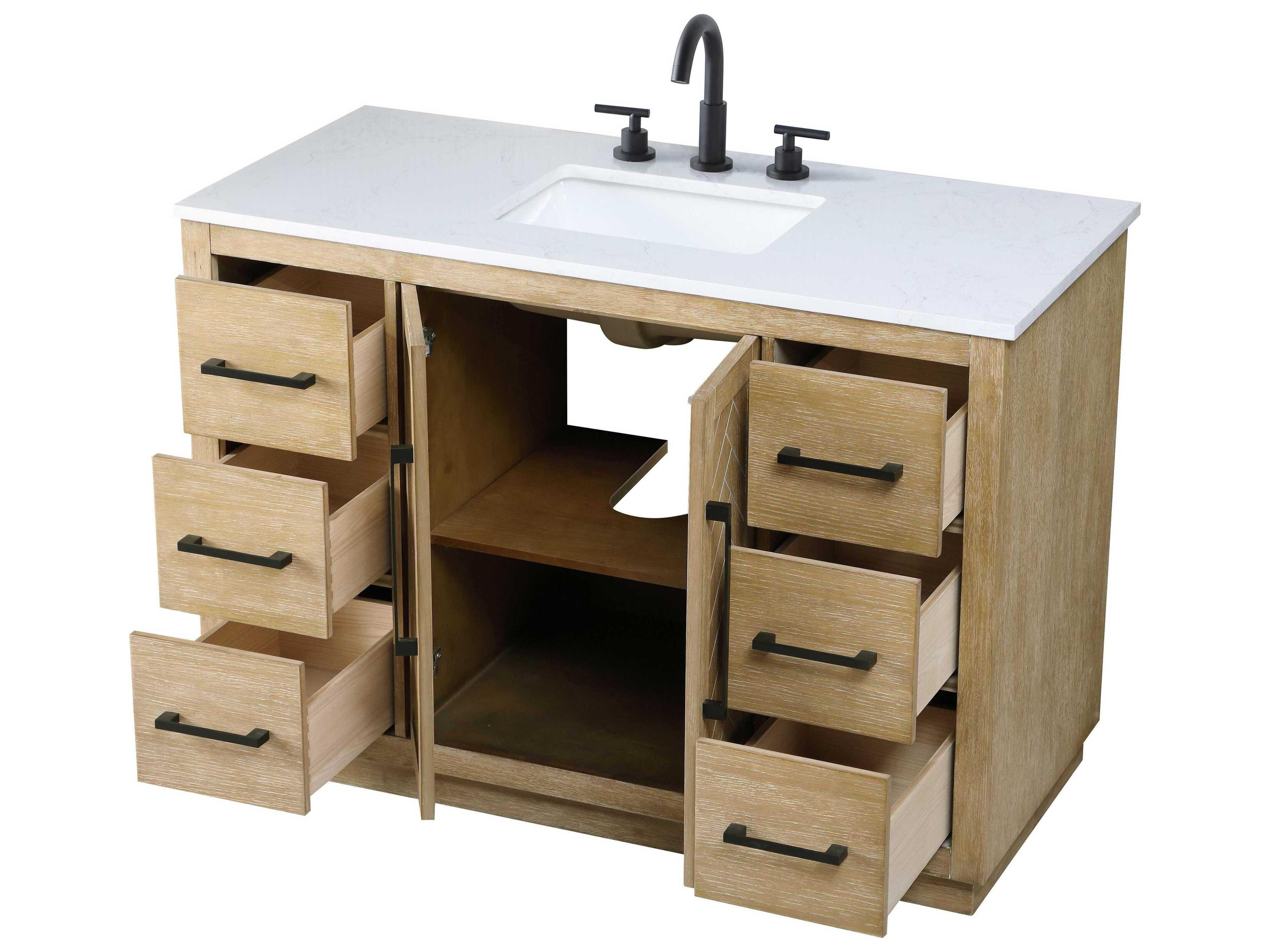 Elegant Lighting Chase Linen Oak Vanity