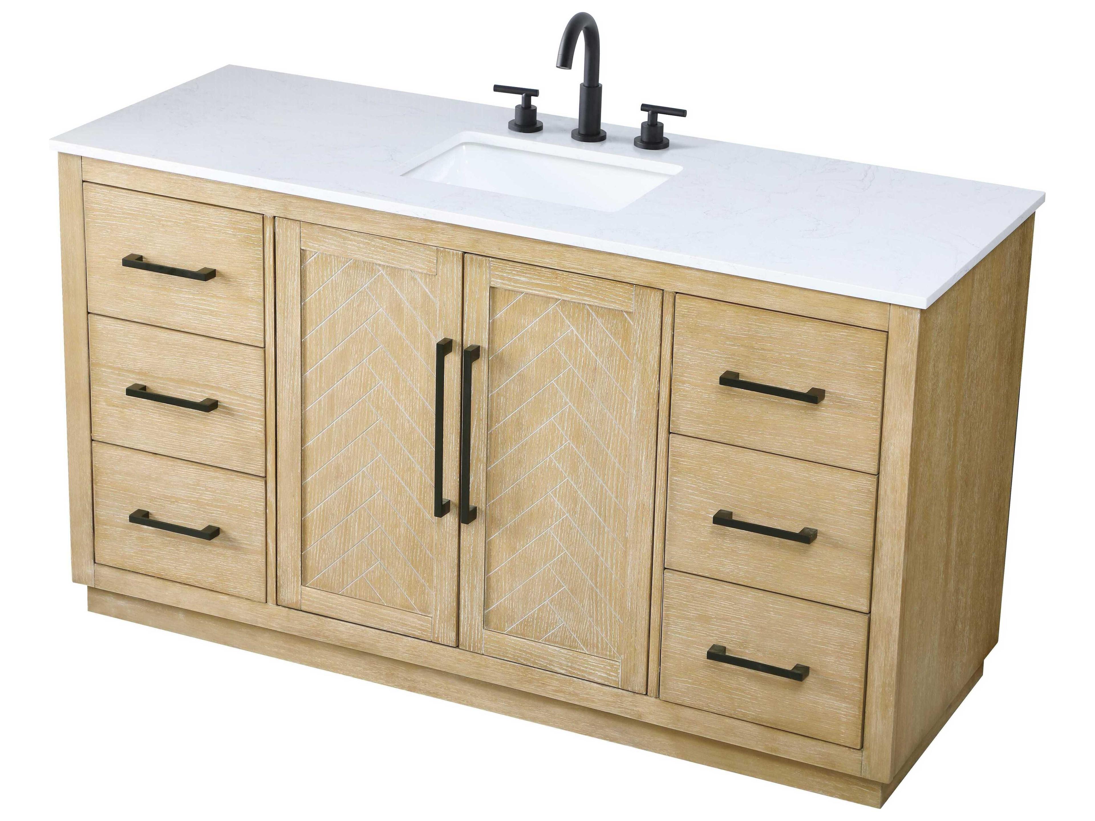 Elegant Lighting Chase Linen Oak Vanity