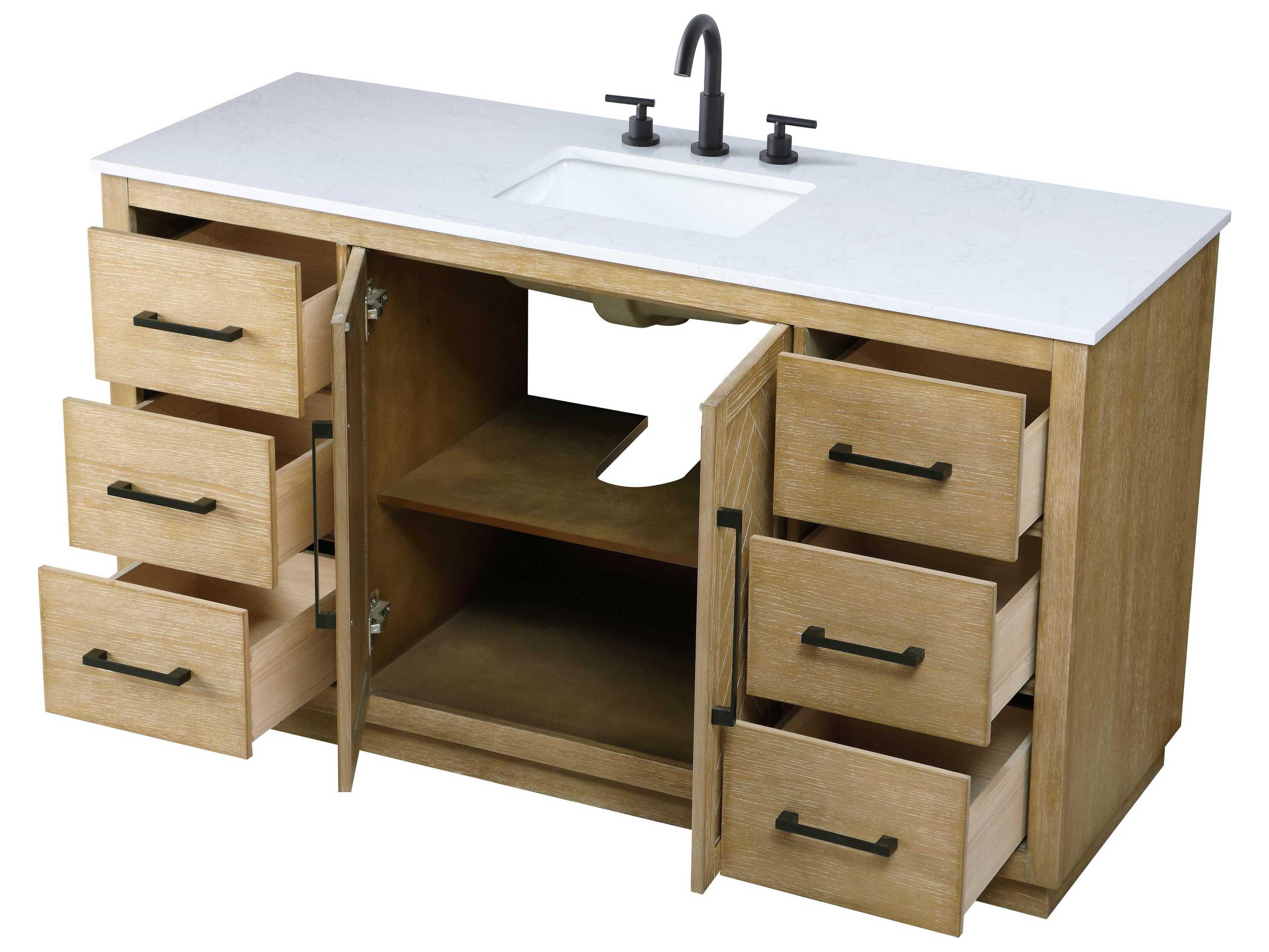 Elegant Lighting Chase Linen Oak Vanity