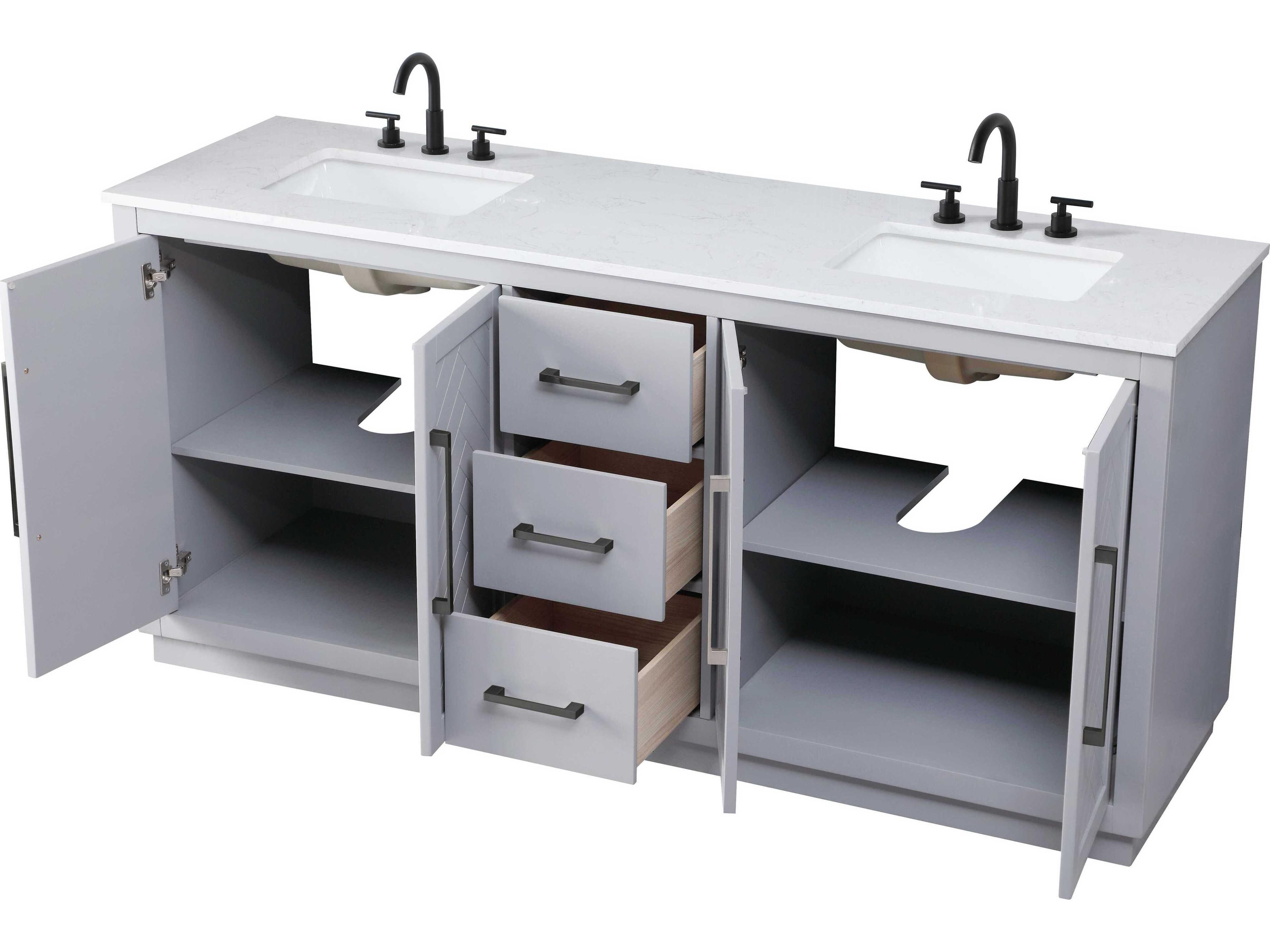 Elegant Lighting Chase Grey Vanity