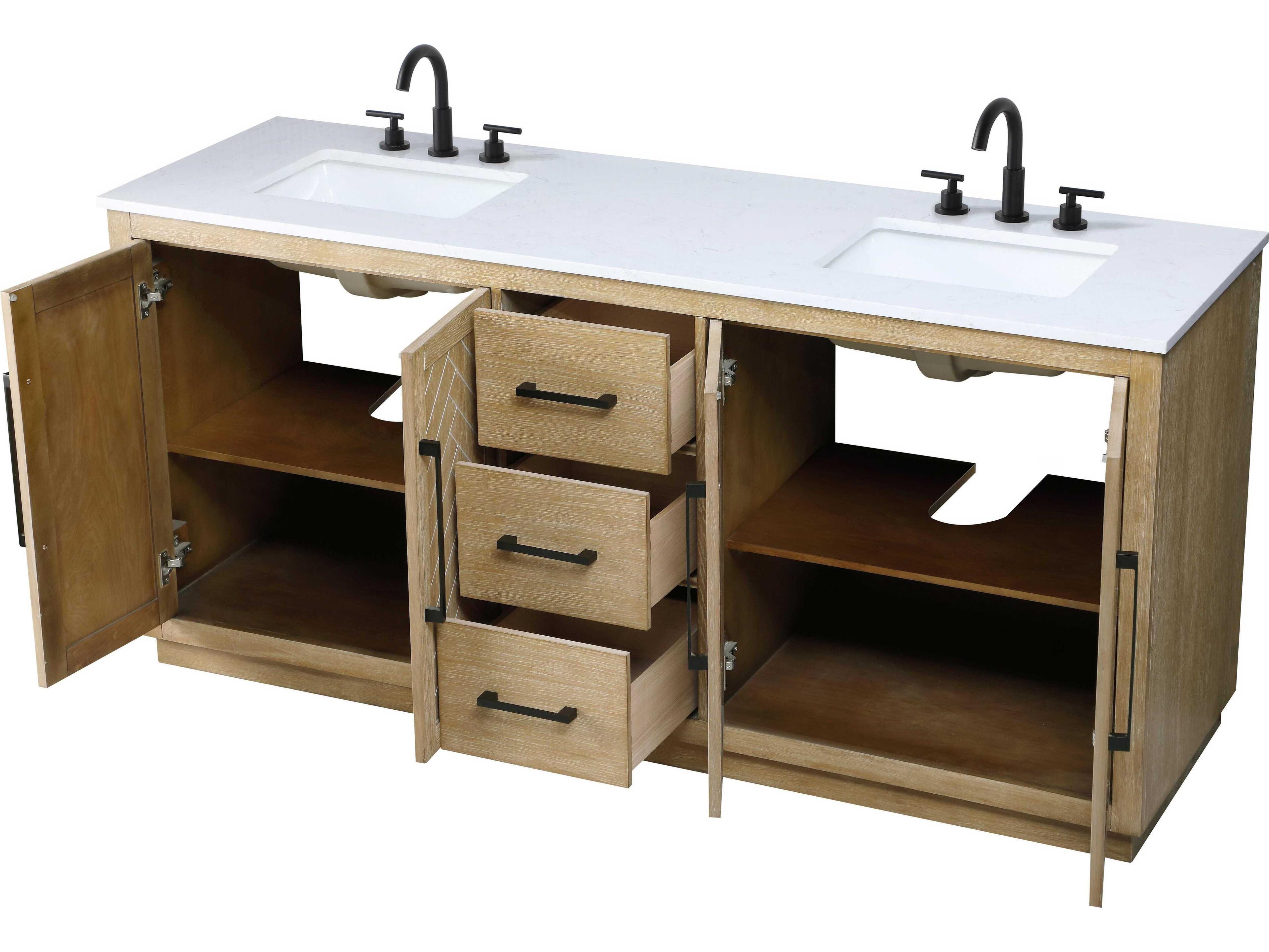 Elegant Lighting Chase Linen Oak Vanity