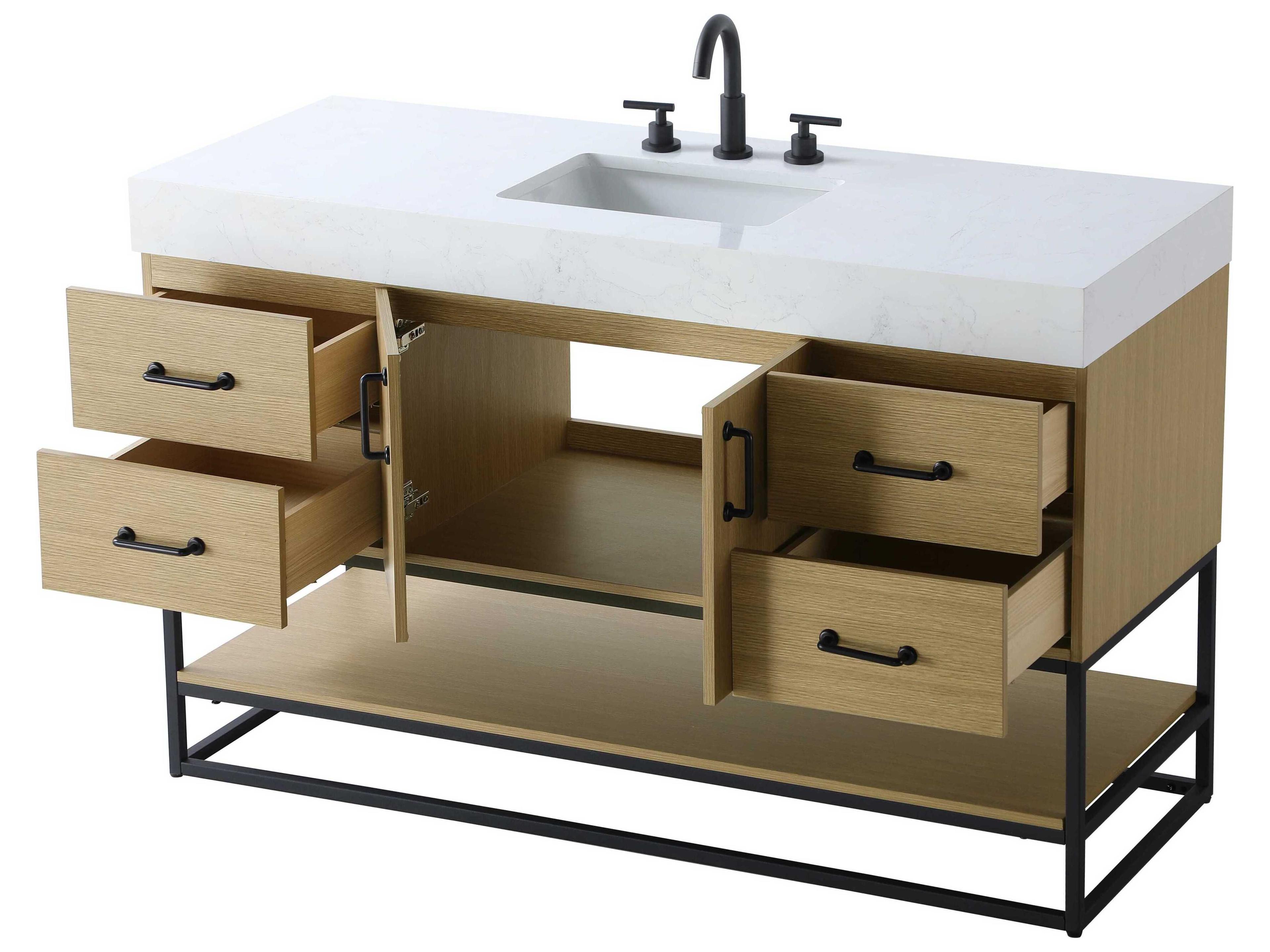 Elegant Lighting Caroline Honey Brown Vanity