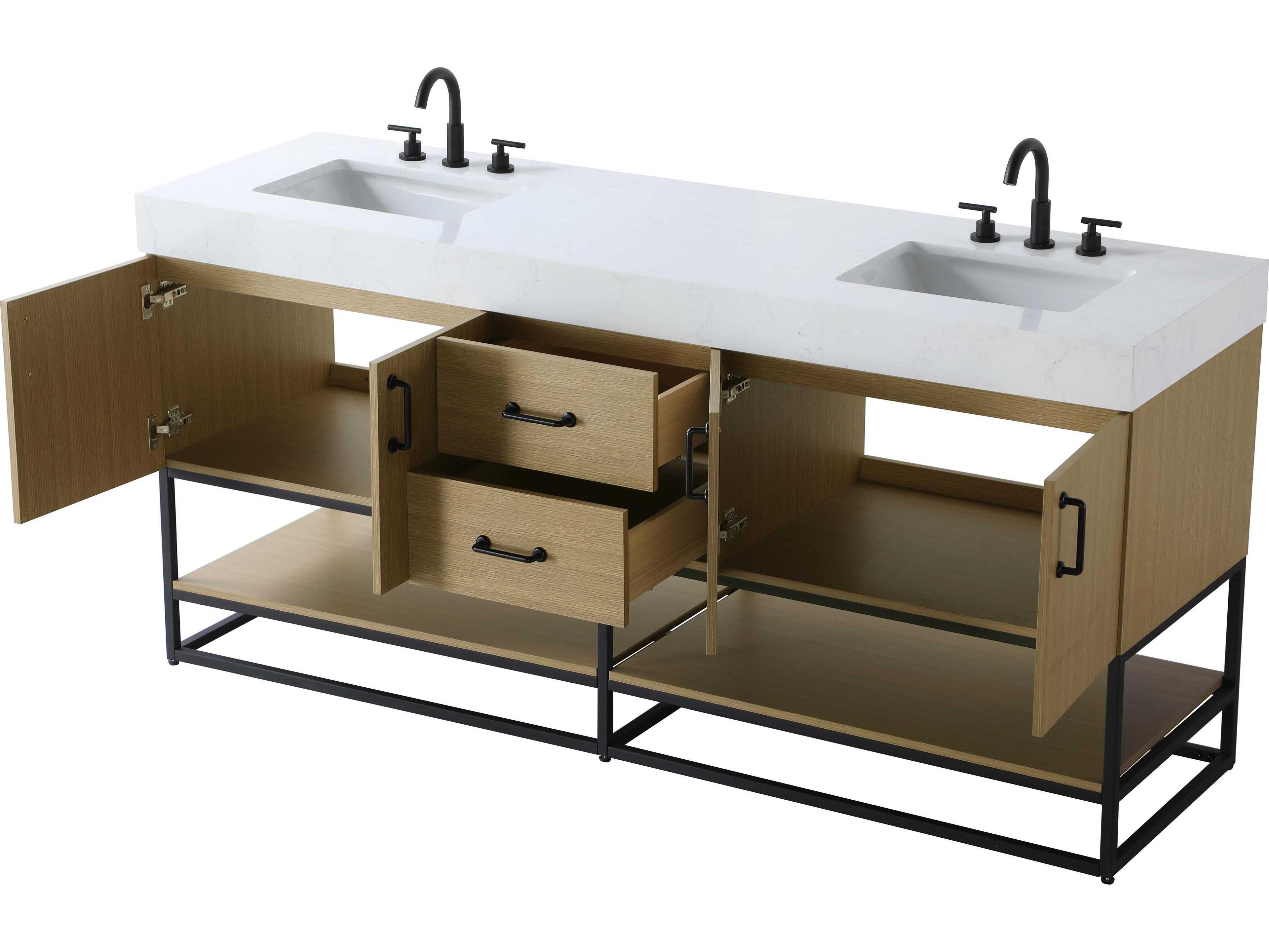 Elegant Lighting Caroline Honey Brown Vanity