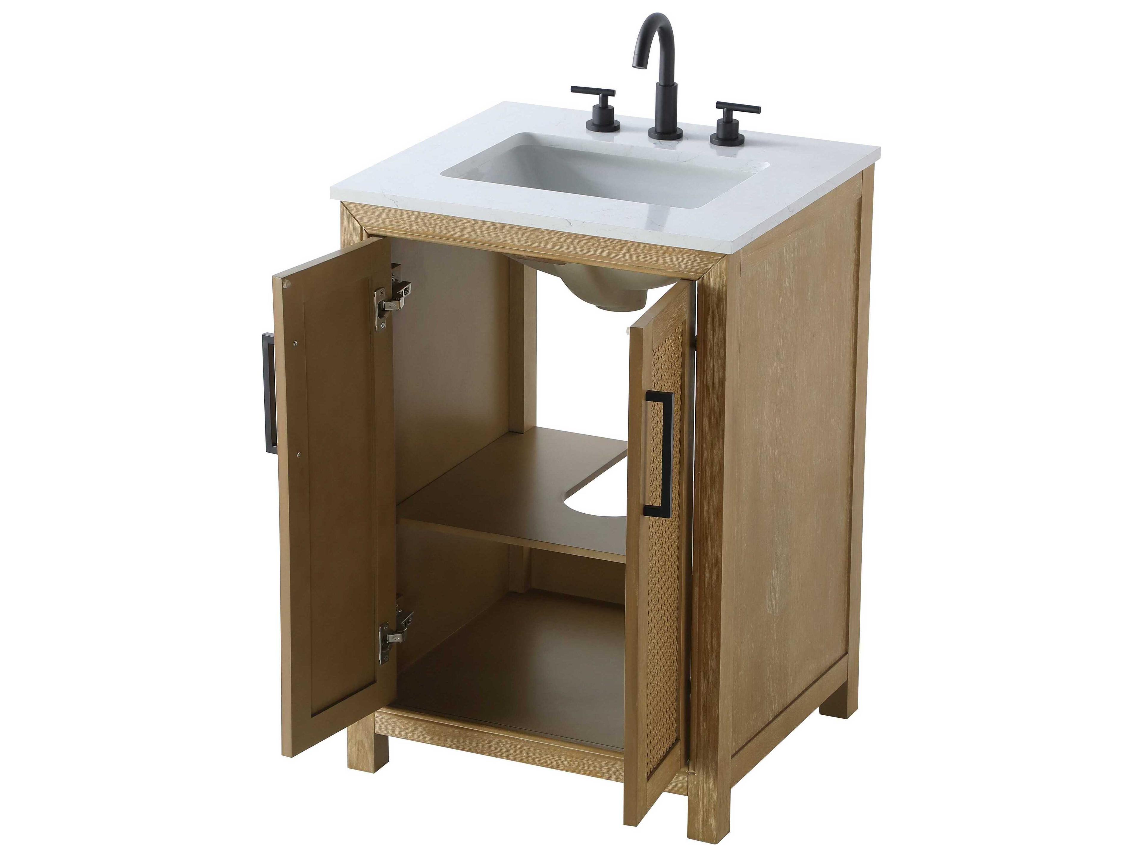 Elegant Lighting Alina Linen Oak Vanity