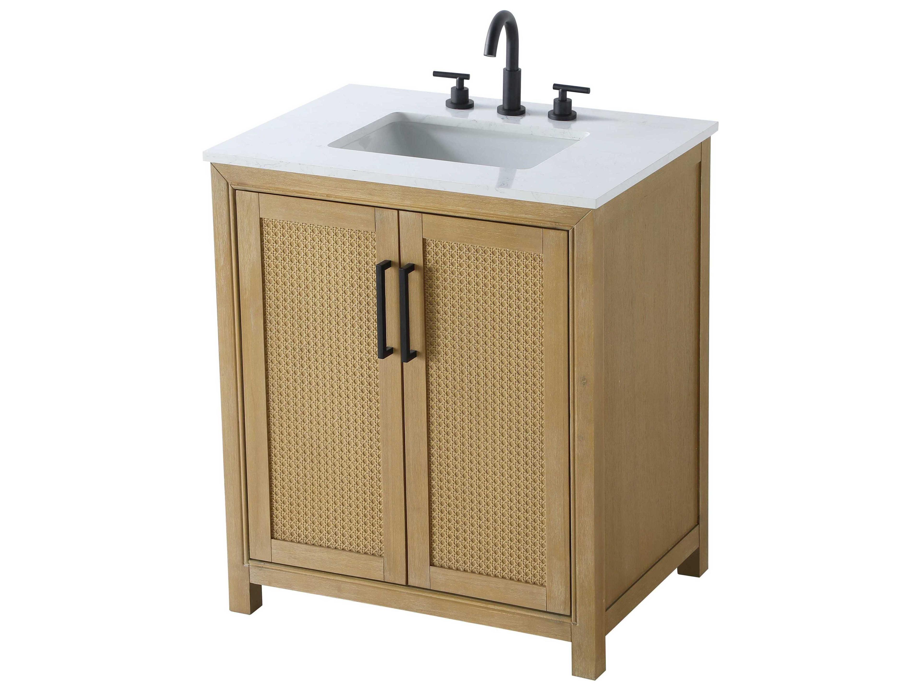 Elegant Lighting Alina Linen Oak Vanity