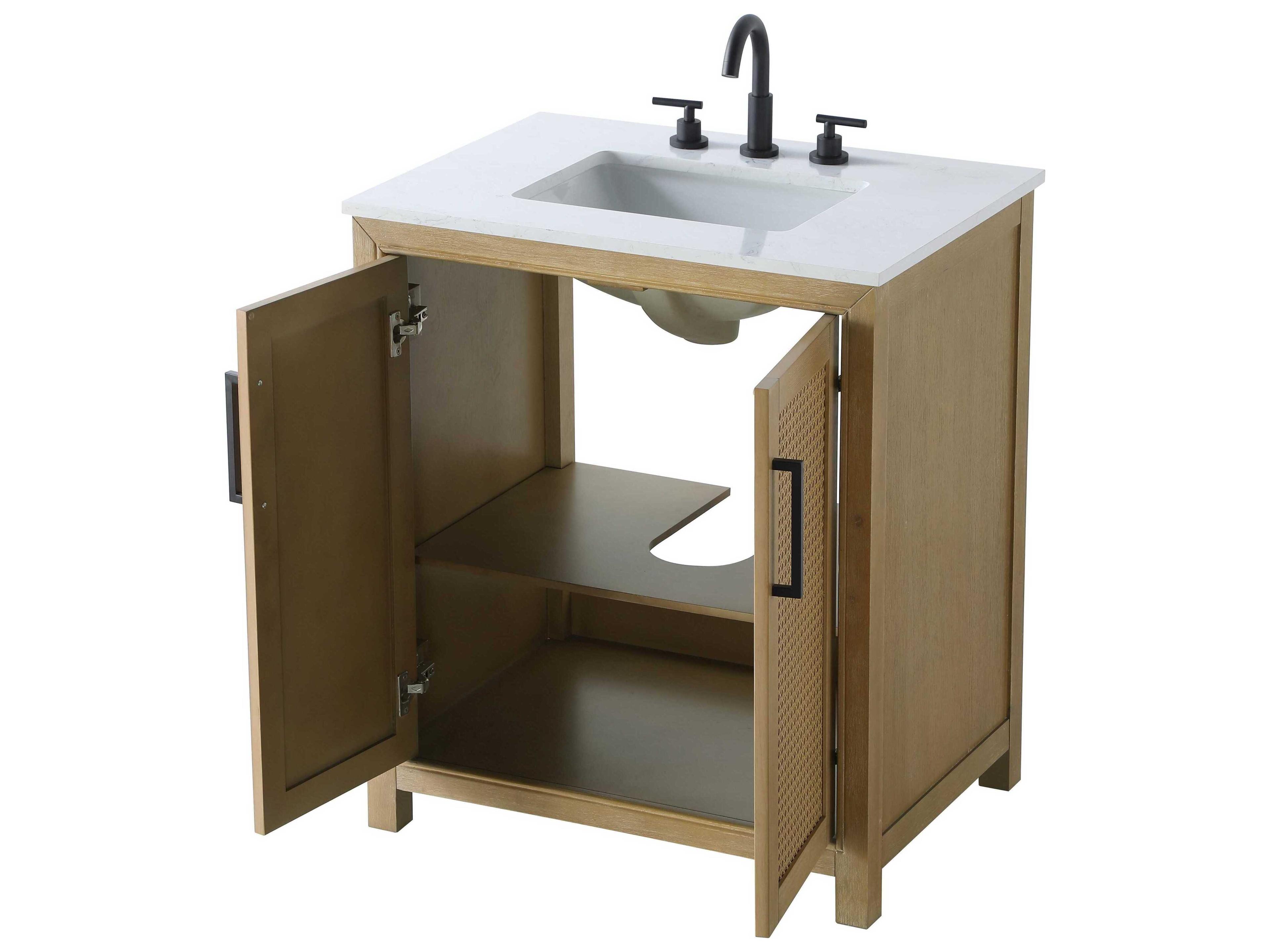 Elegant Lighting Alina Linen Oak Vanity