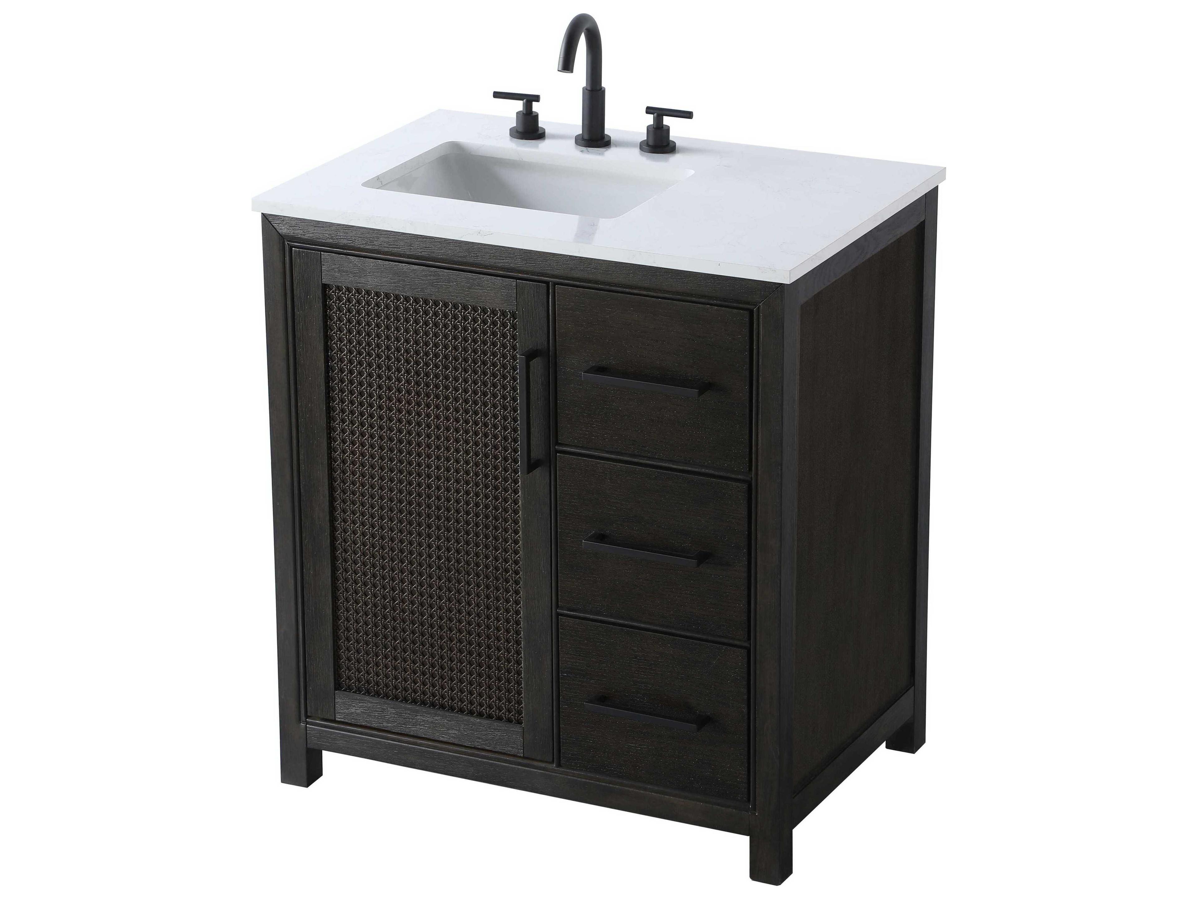 Elegant Lighting Alina Chocolate Oak Vanity