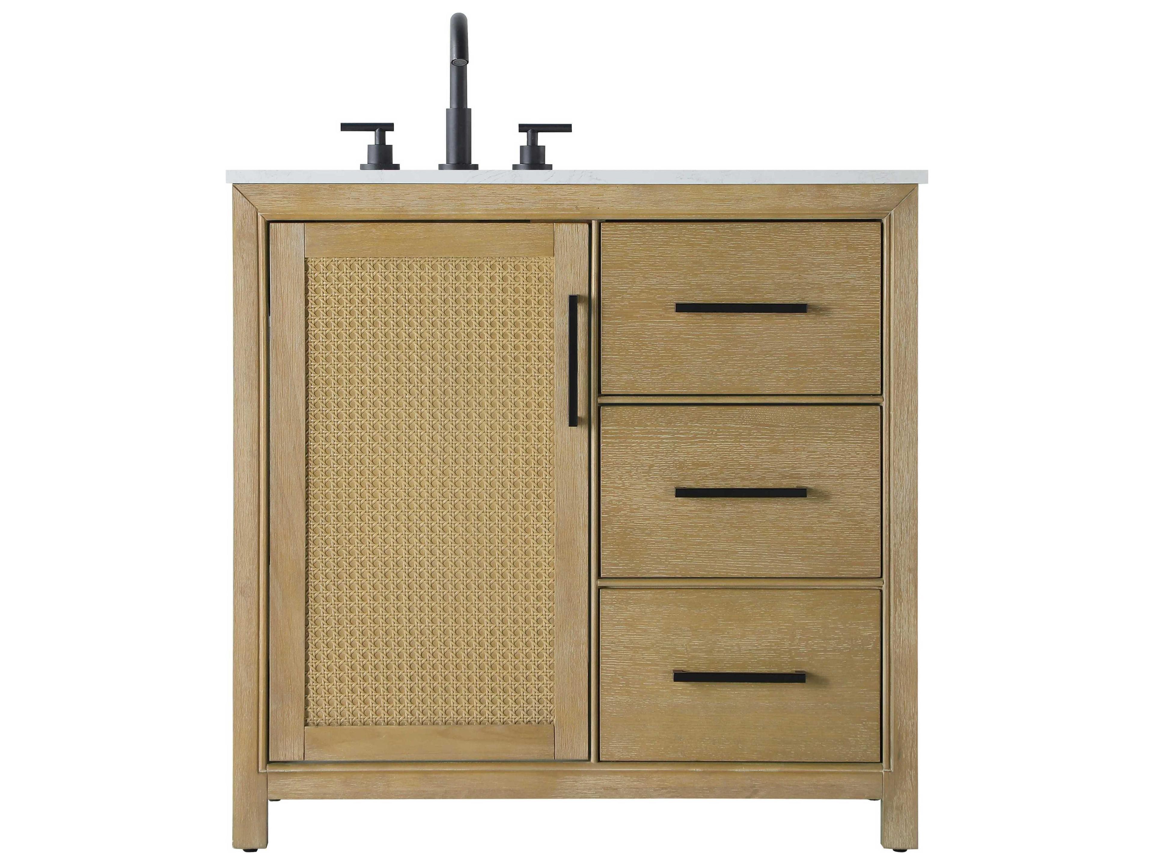 Elegant Lighting Alina Linen Oak Vanity