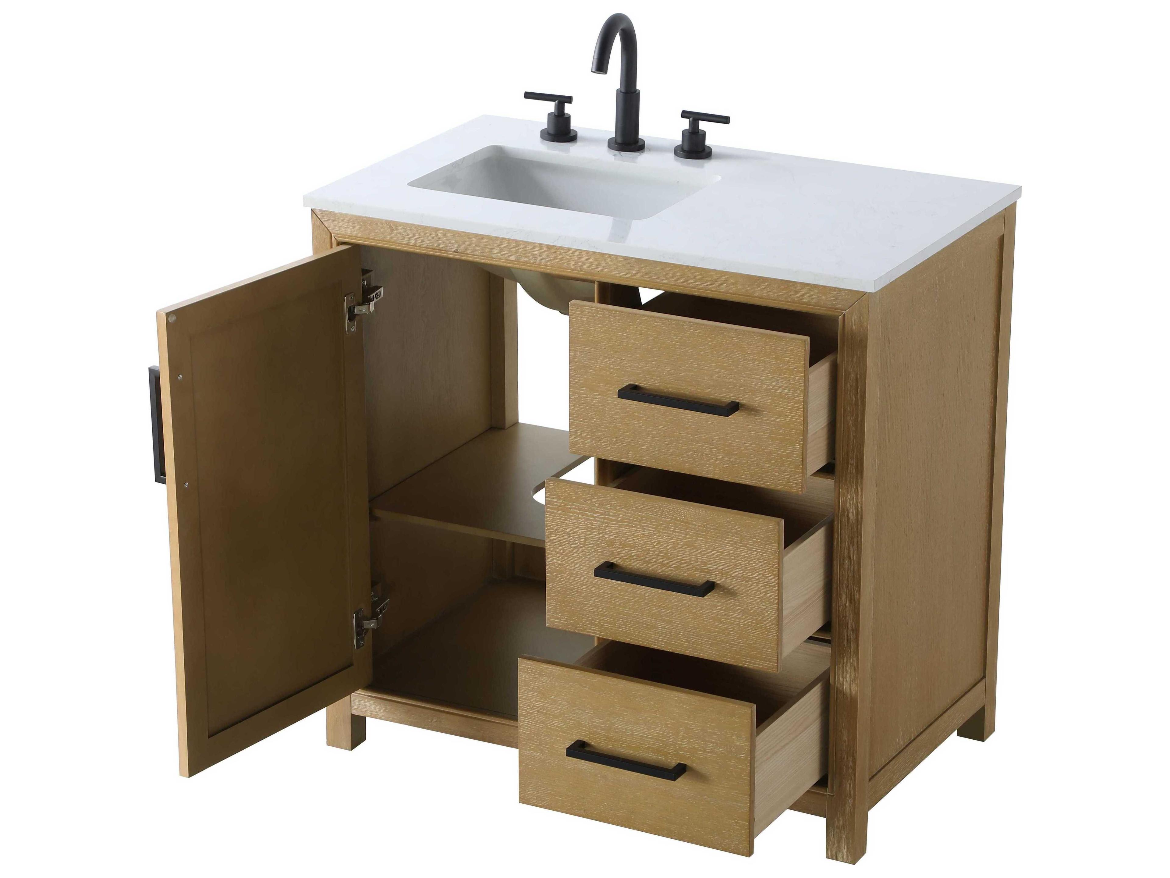 Elegant Lighting Alina Linen Oak Vanity