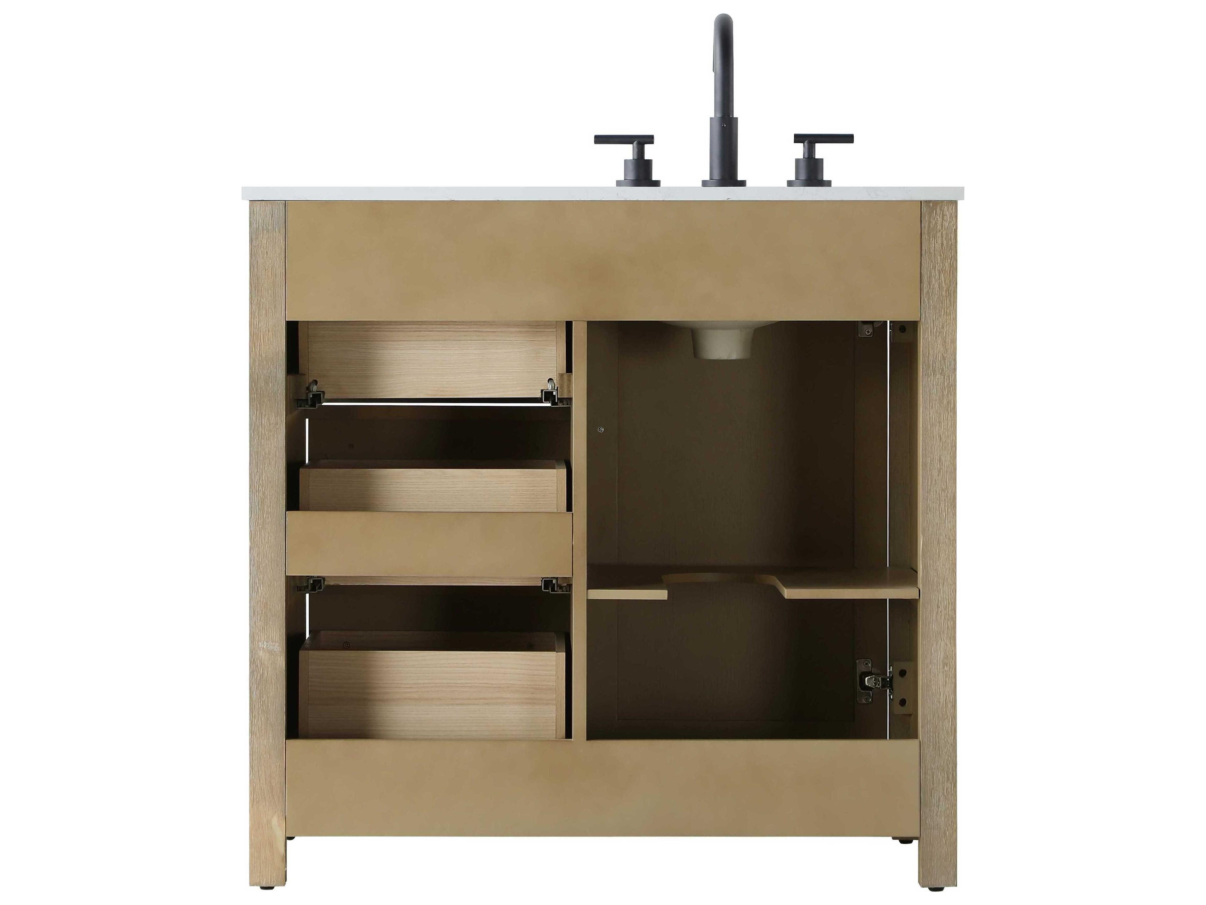 Elegant Lighting Alina Linen Oak Vanity