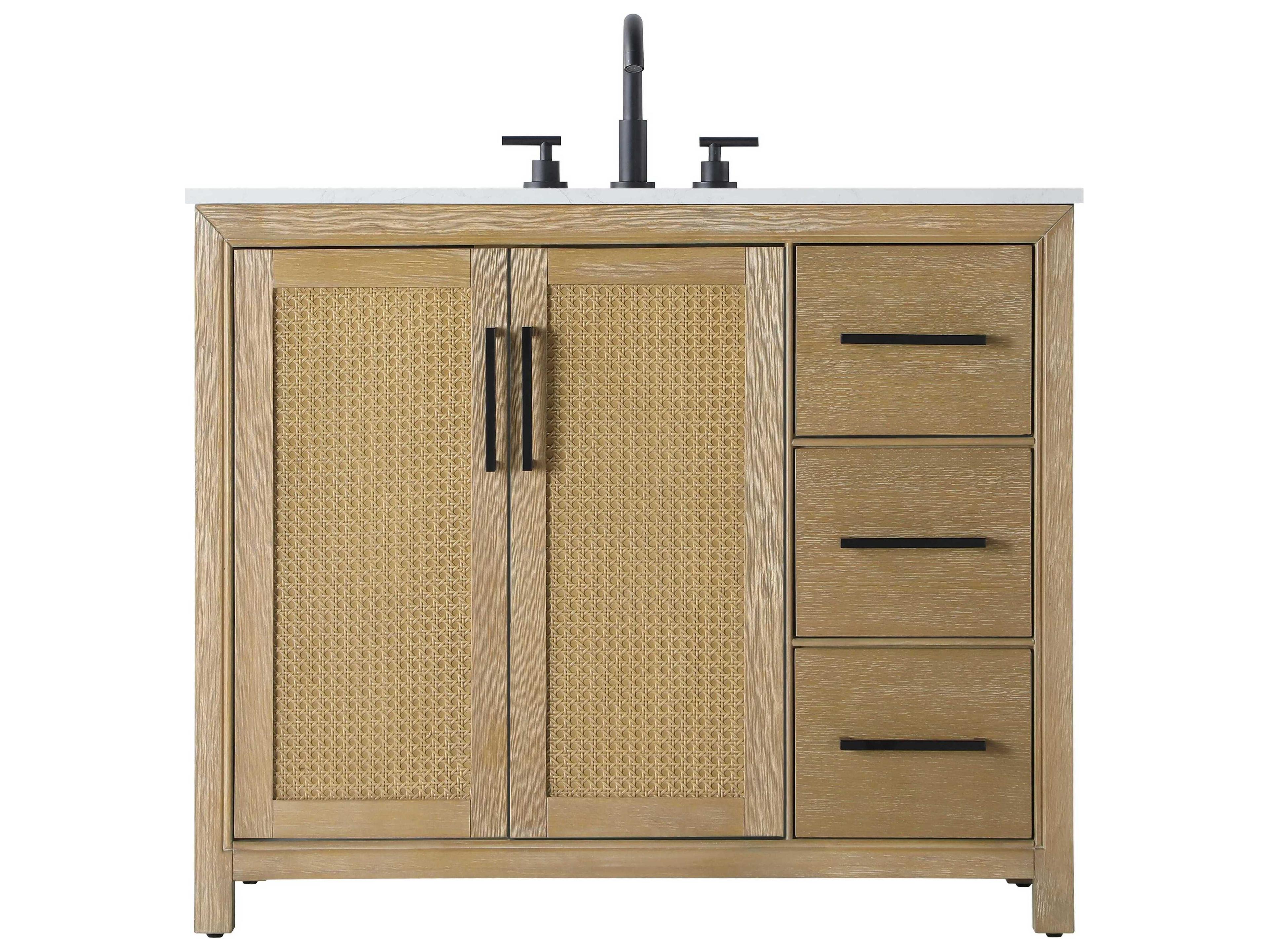 Elegant Lighting Alina Linen Oak Vanity