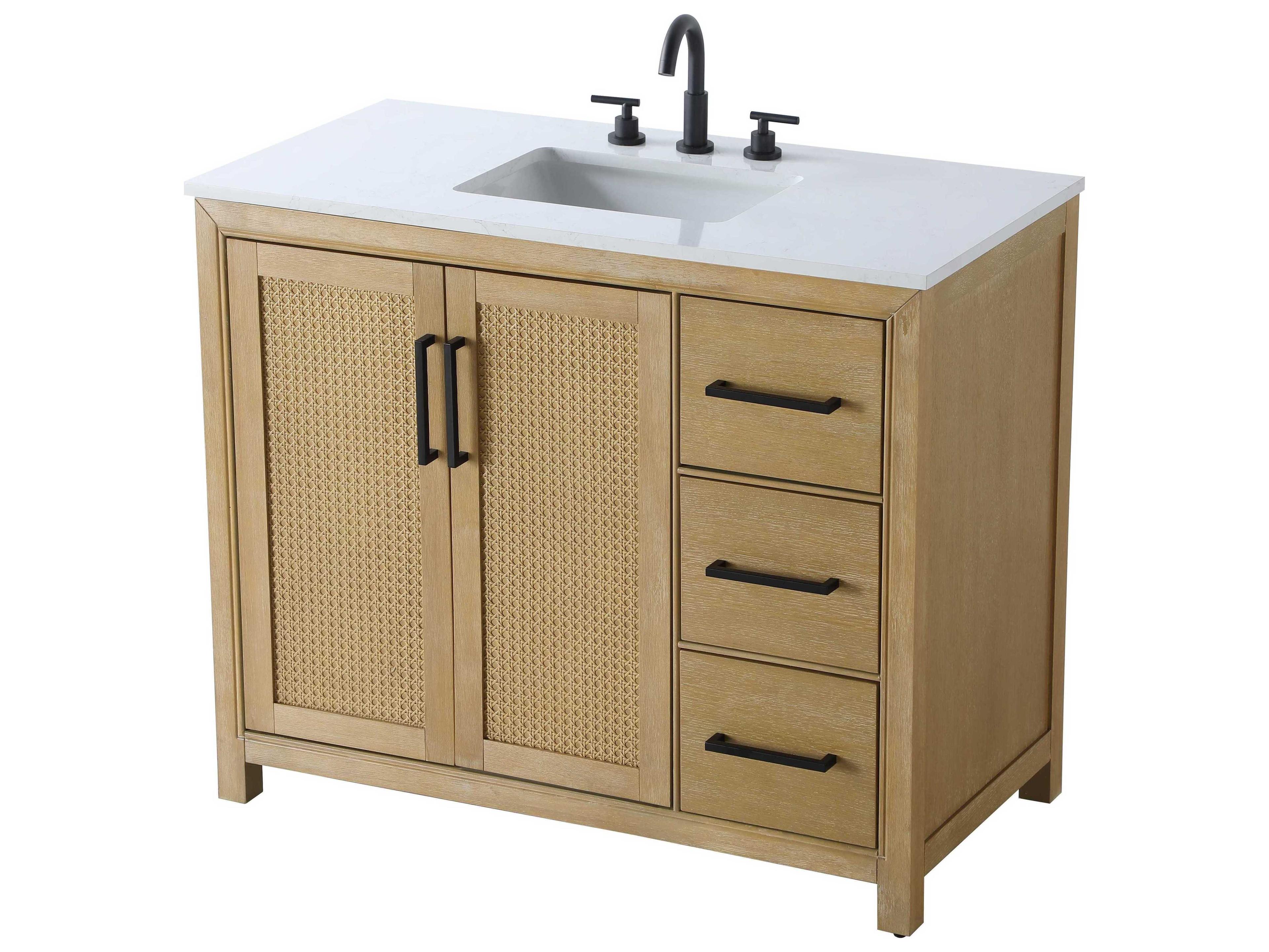 Elegant Lighting Alina Linen Oak Vanity