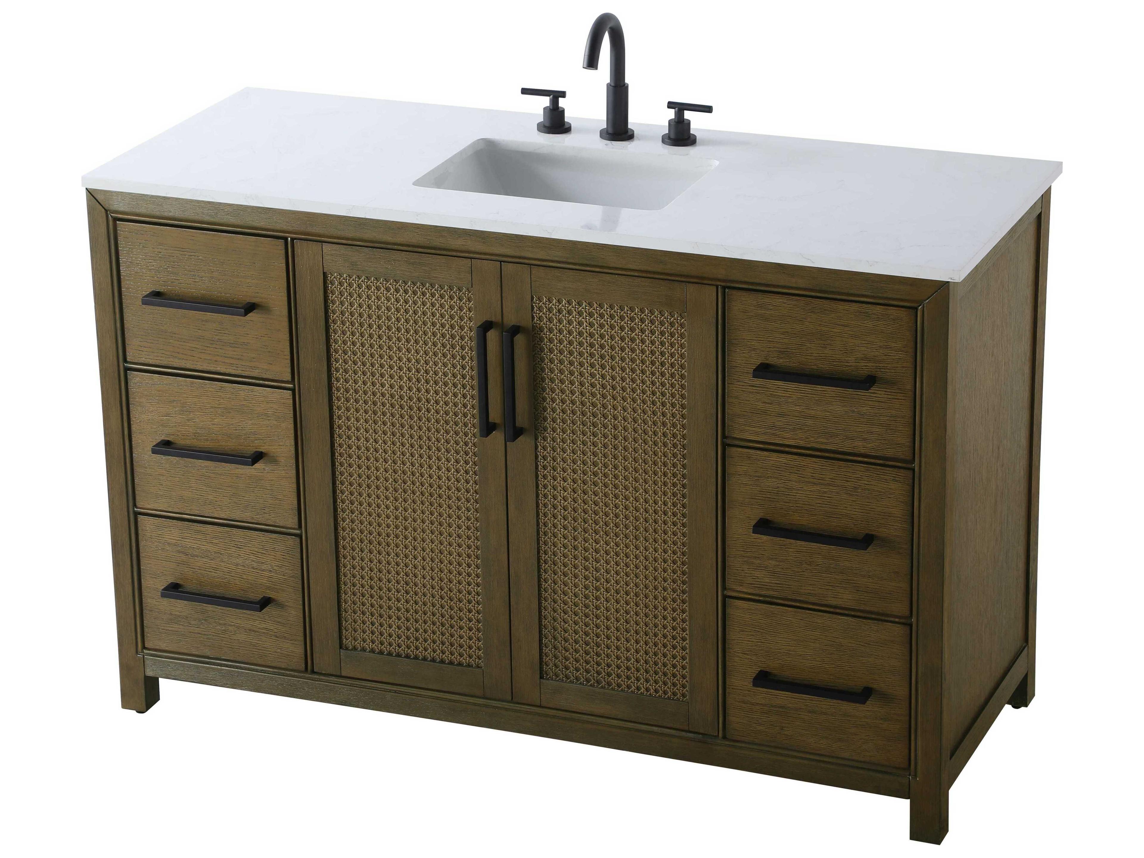Elegant Lighting Alina Hazel Oak Vanity