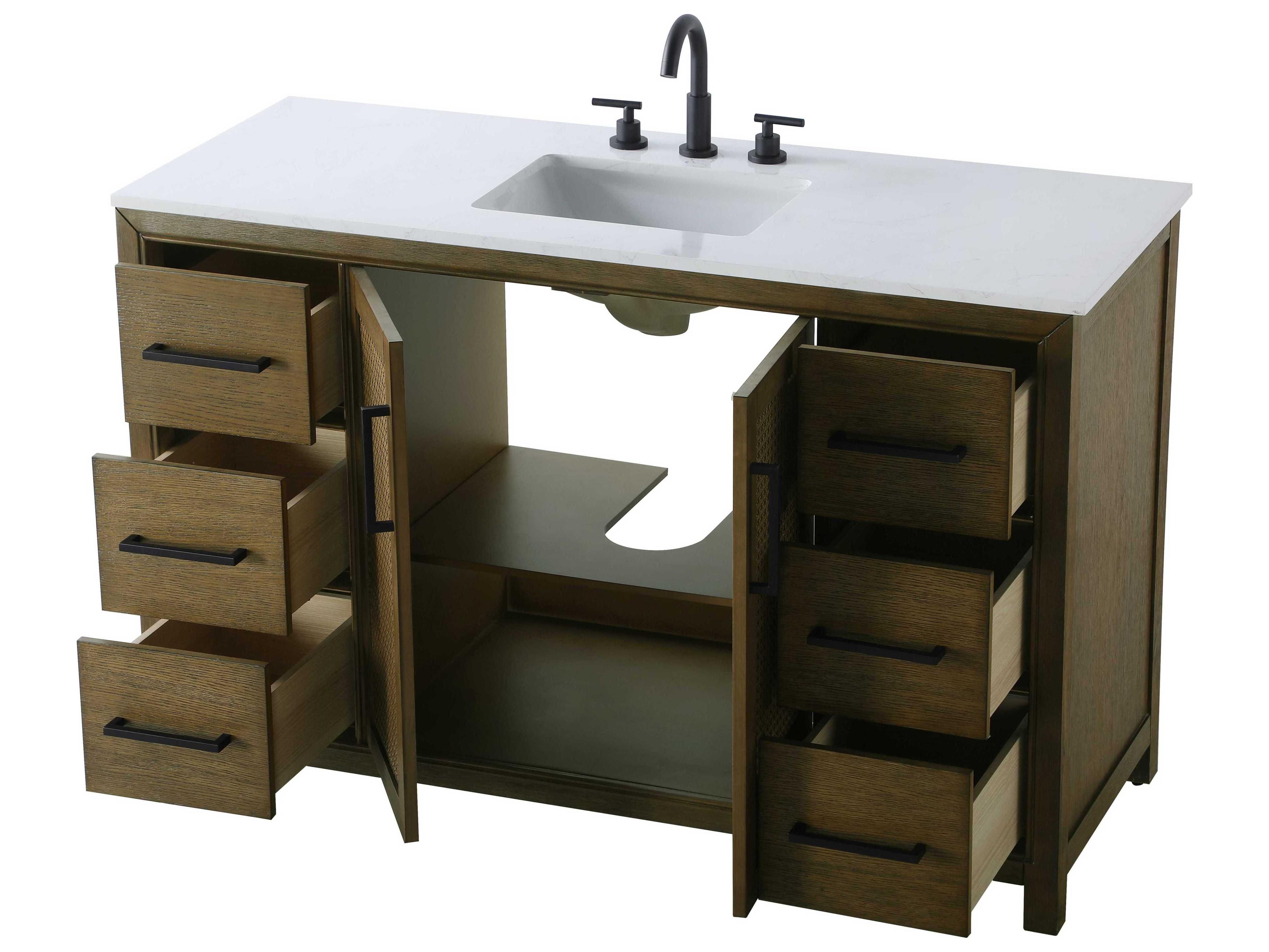 Elegant Lighting Alina Hazel Oak Vanity