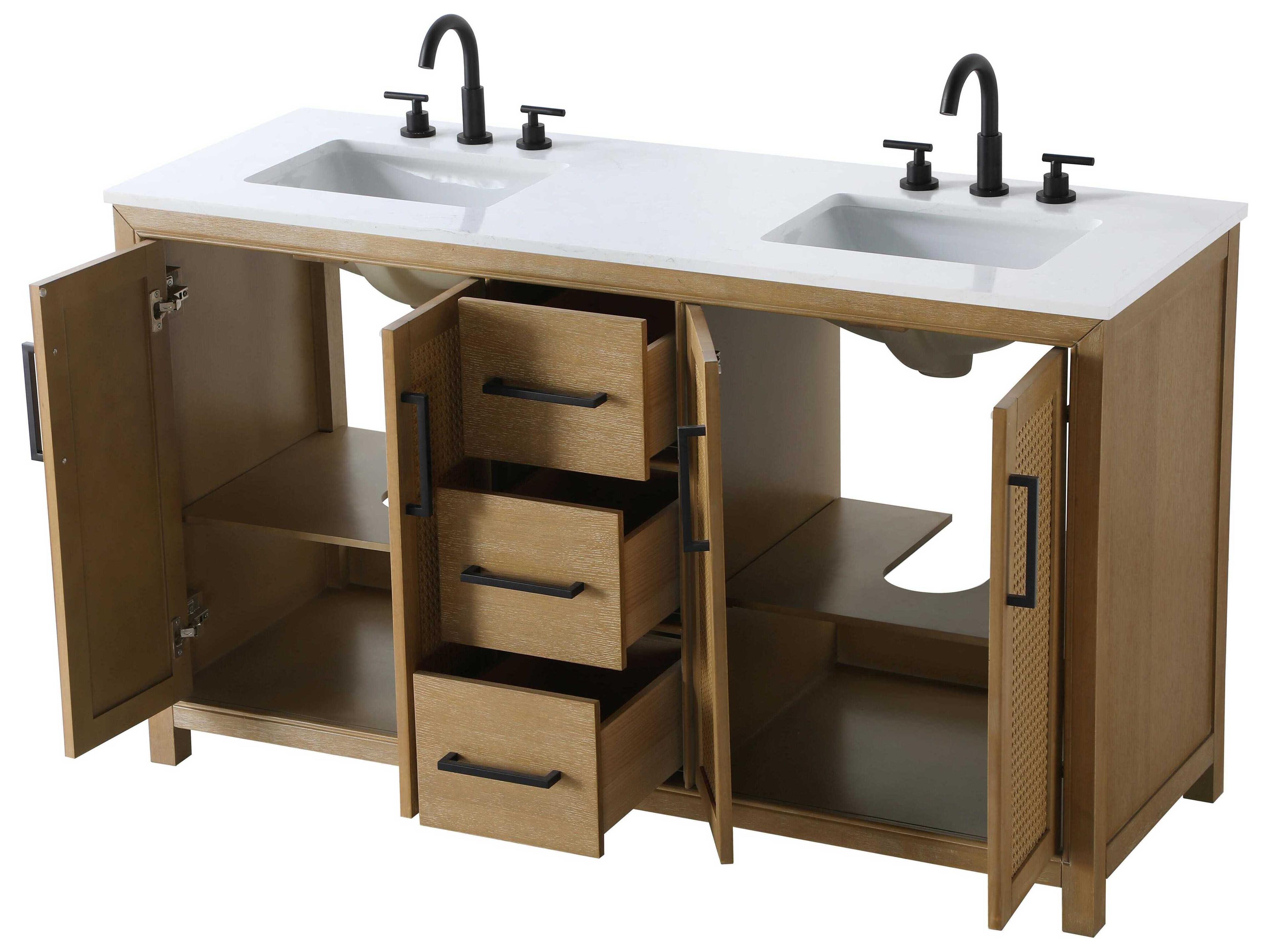 Elegant Lighting Alina Linen Oak Vanity