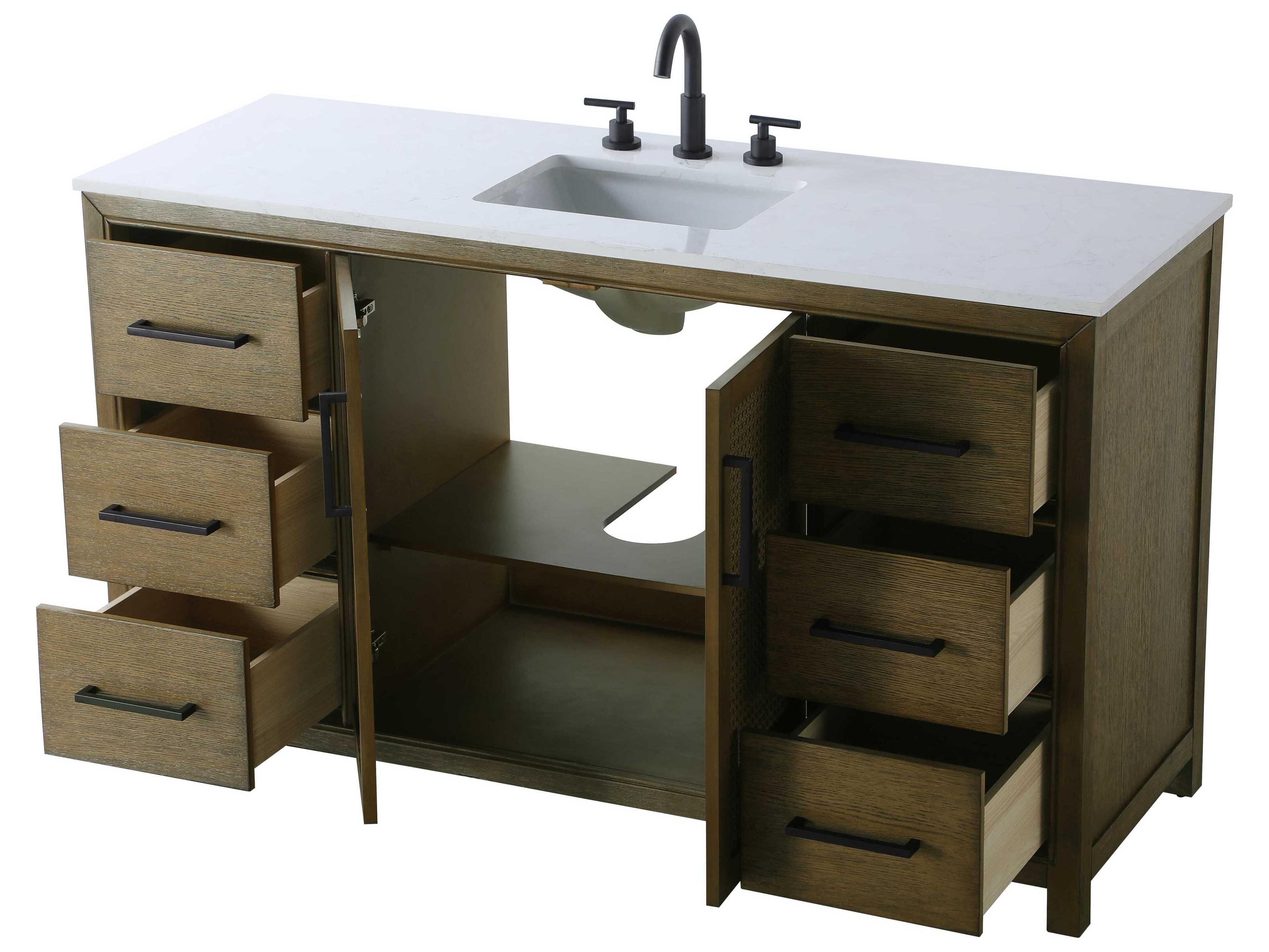 Elegant Lighting Alina Hazel Oak Vanity