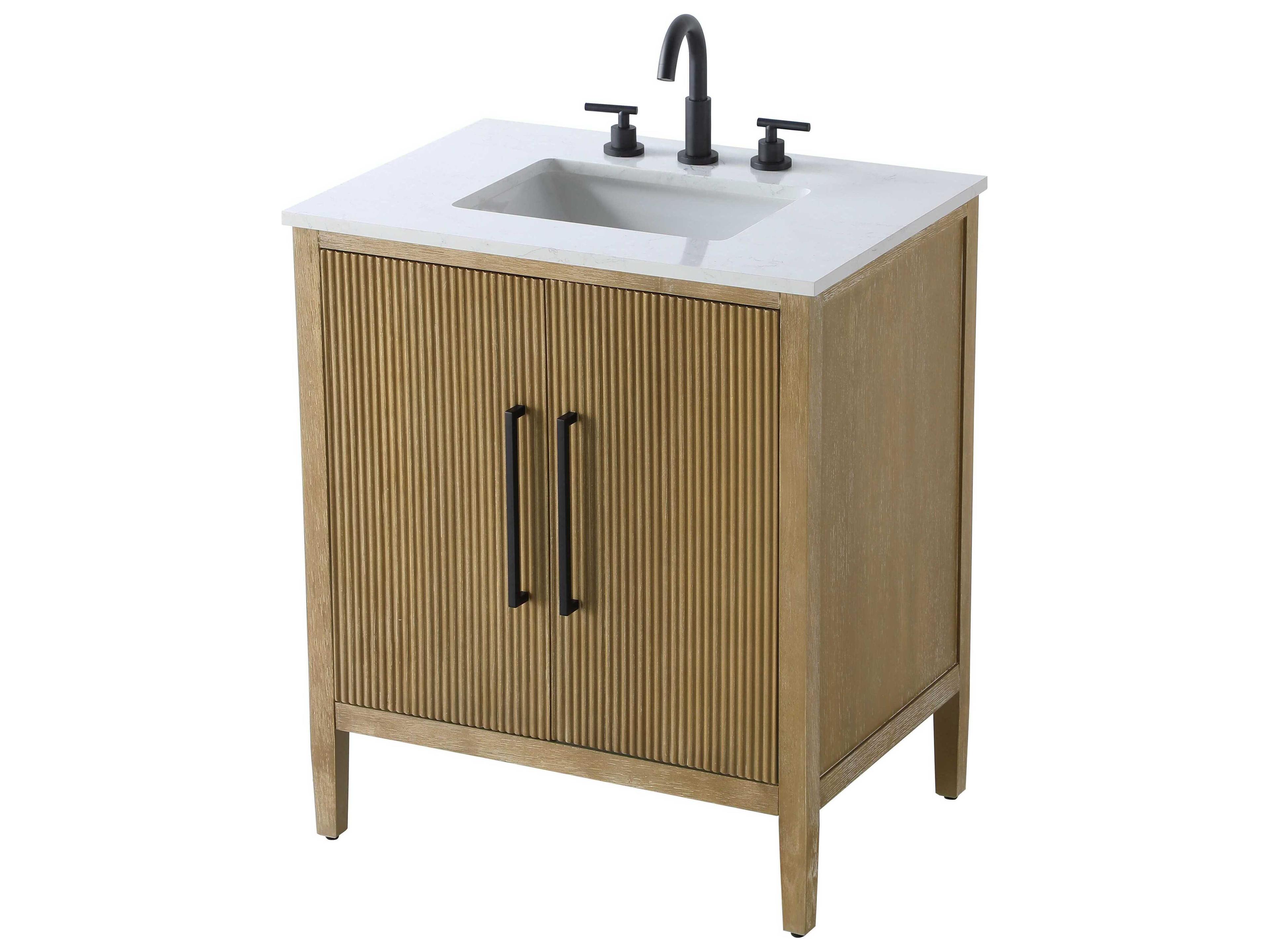 Elegant Lighting Blakely Linen Oak Vanity