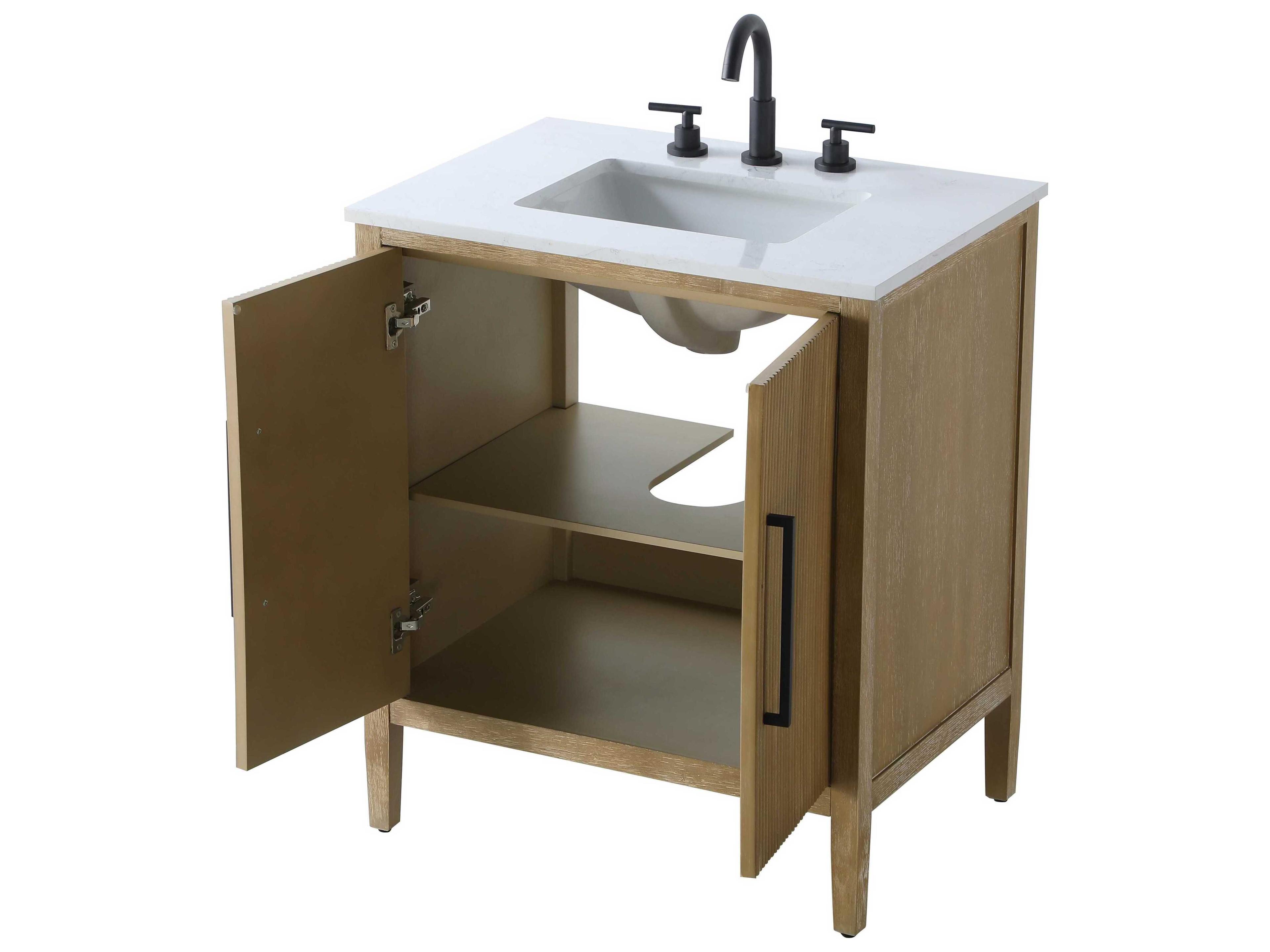 Elegant Lighting Blakely Linen Oak Vanity