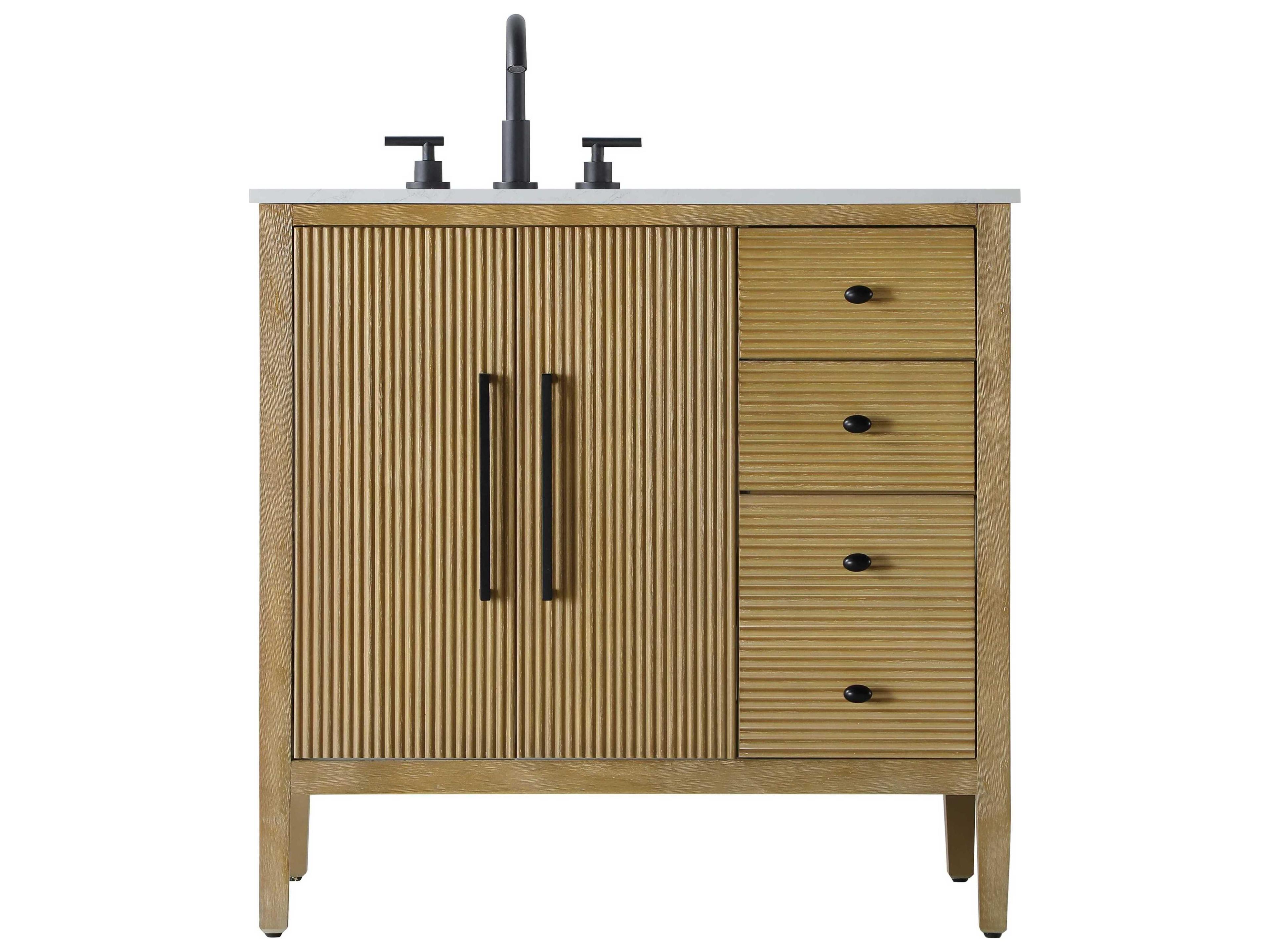 Elegant Lighting Blakely Linen Oak Vanity