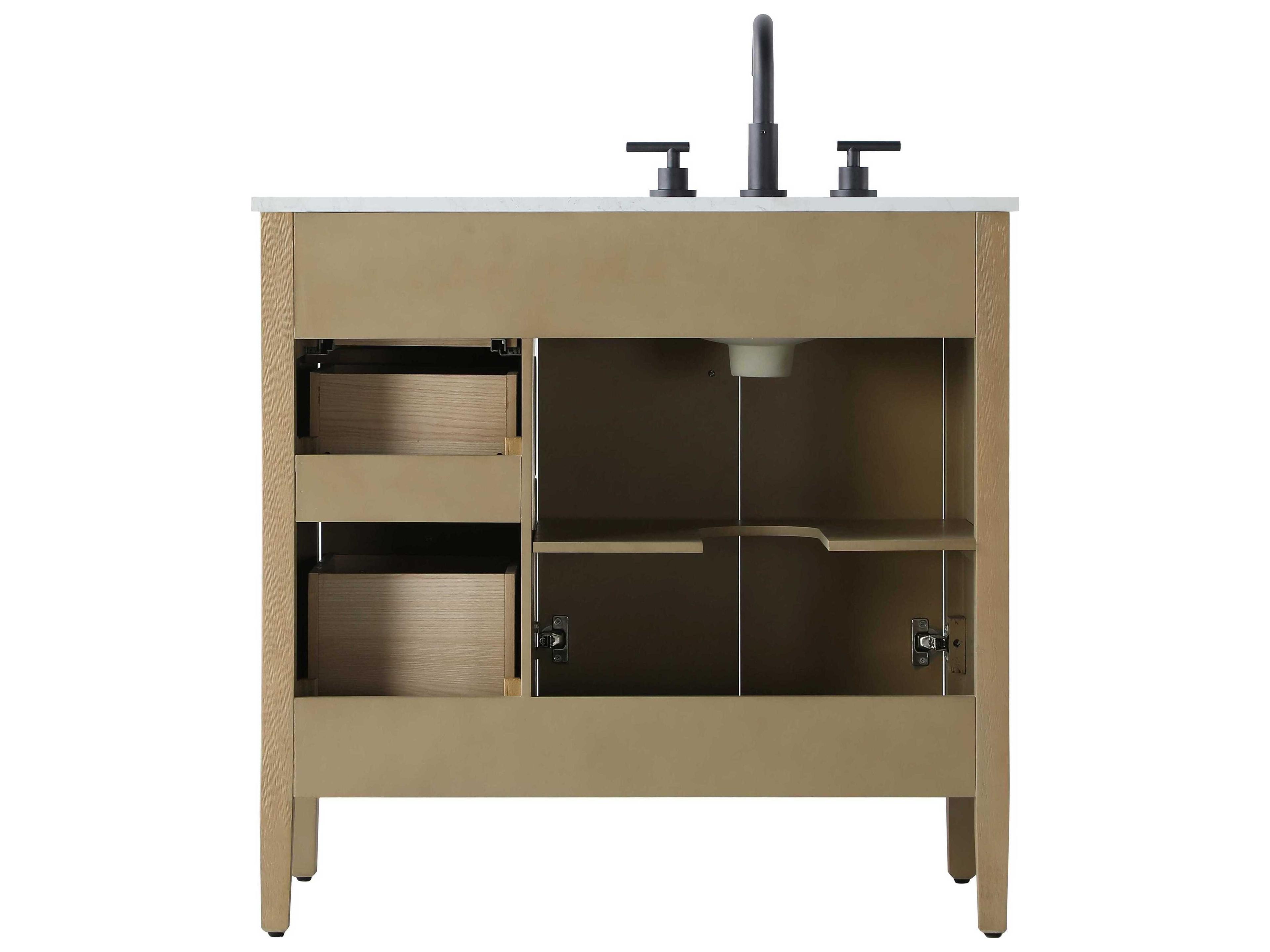 Elegant Lighting Blakely Linen Oak Vanity