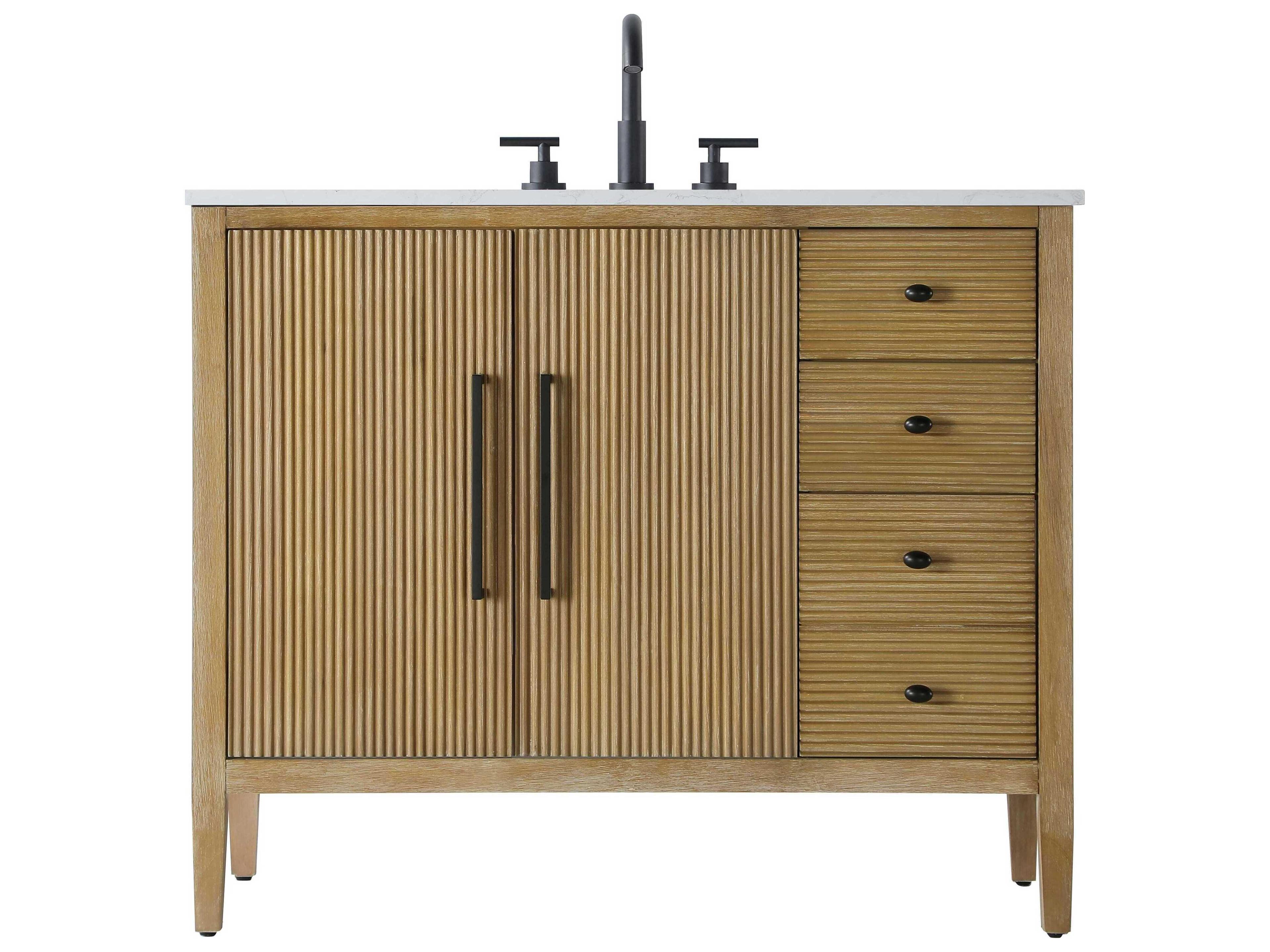 Elegant Lighting Blakely Linen Oak Vanity