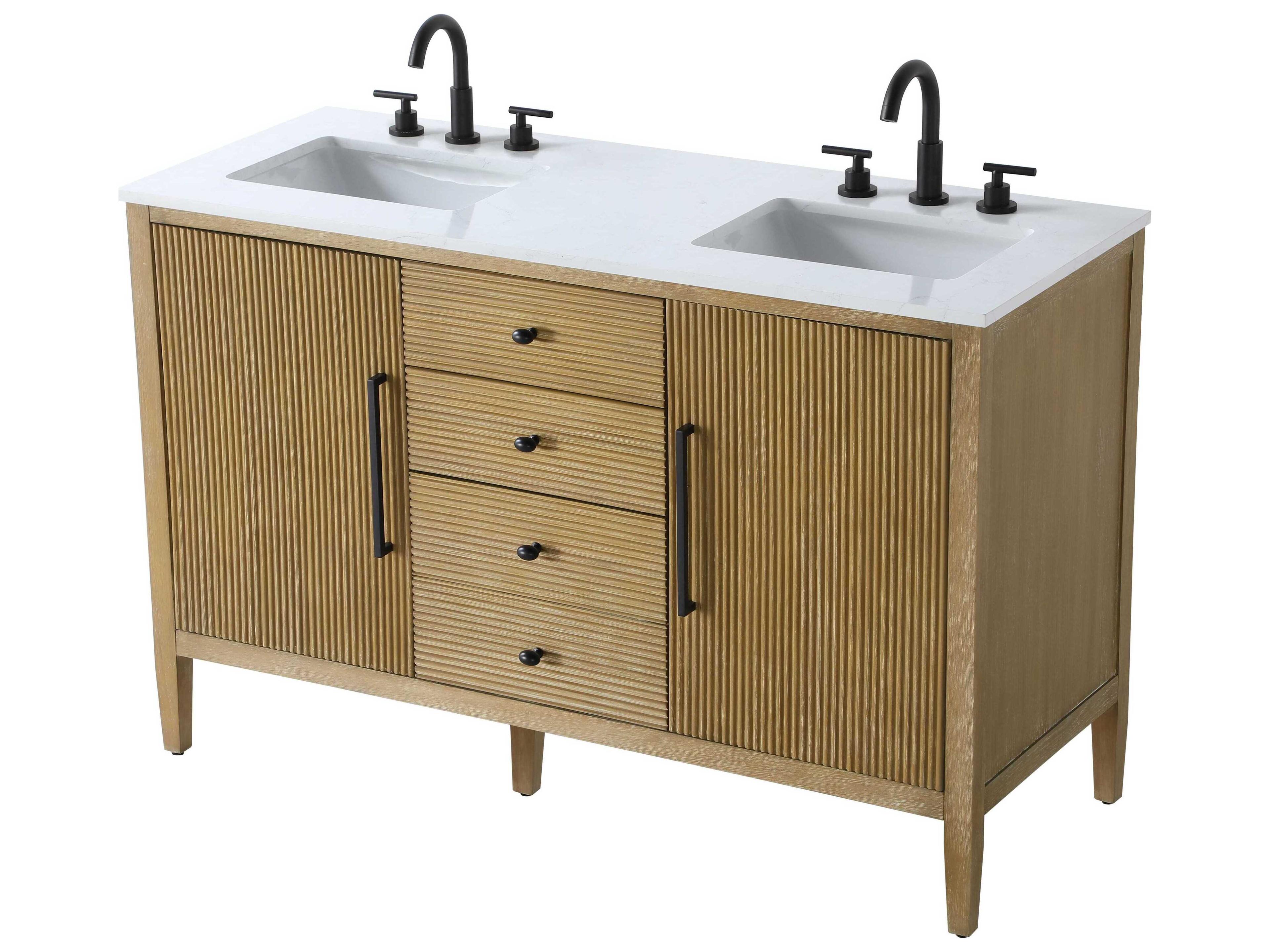 Elegant Lighting Blakely Linen Oak Vanity