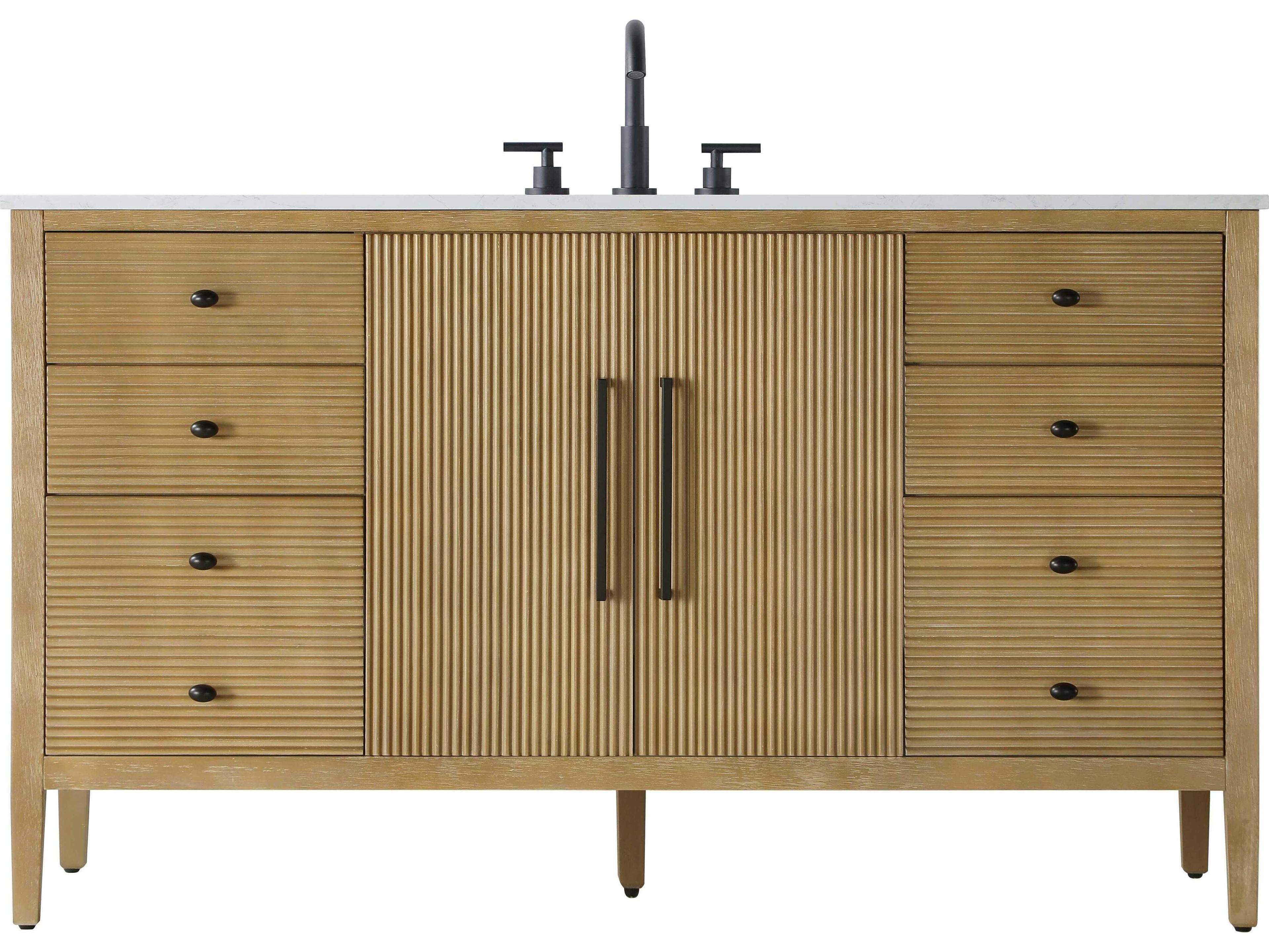 Elegant Lighting Blakely Linen Oak Vanity