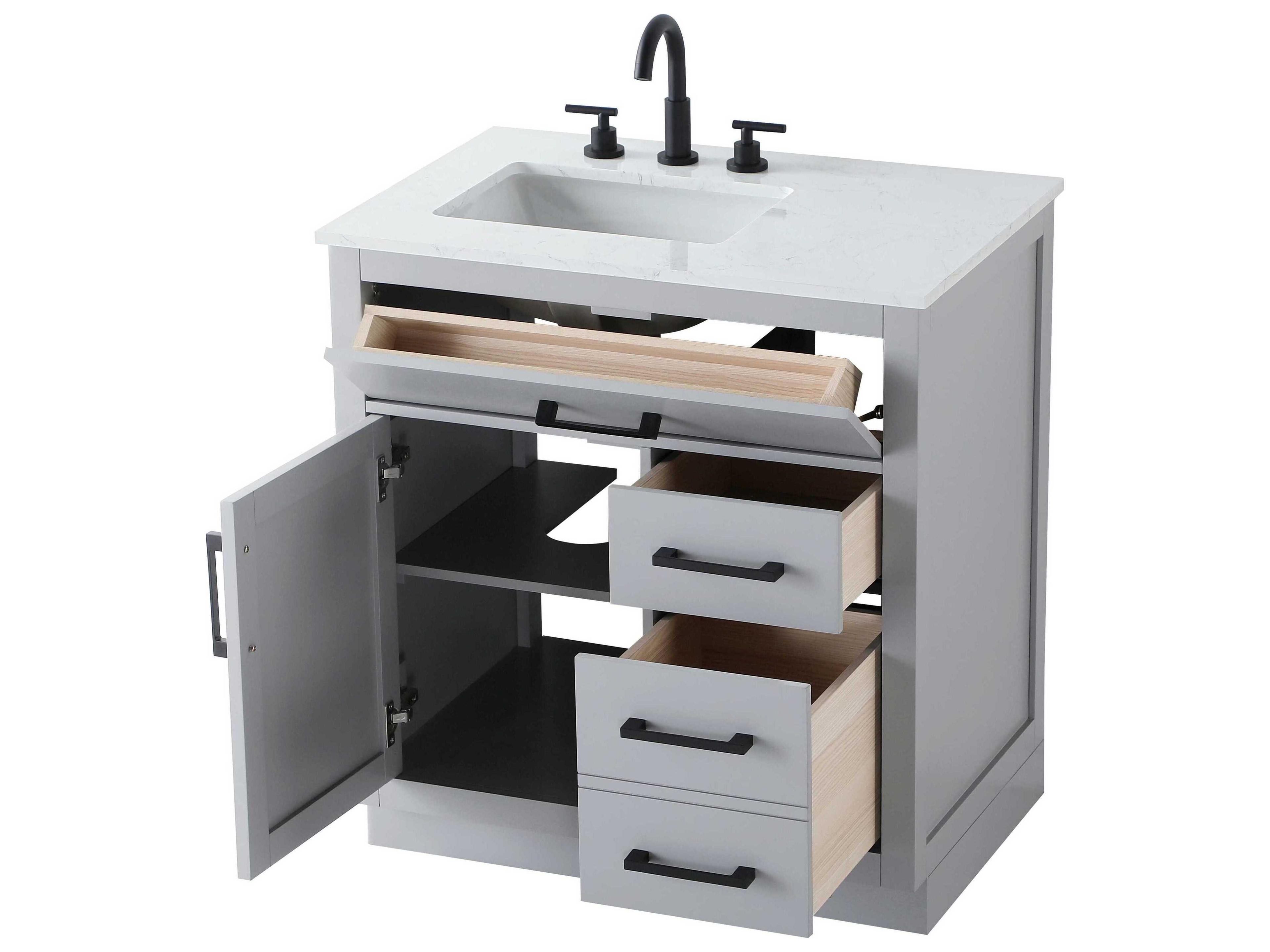 Elegant Lighting Alden Grey 32" Vanity