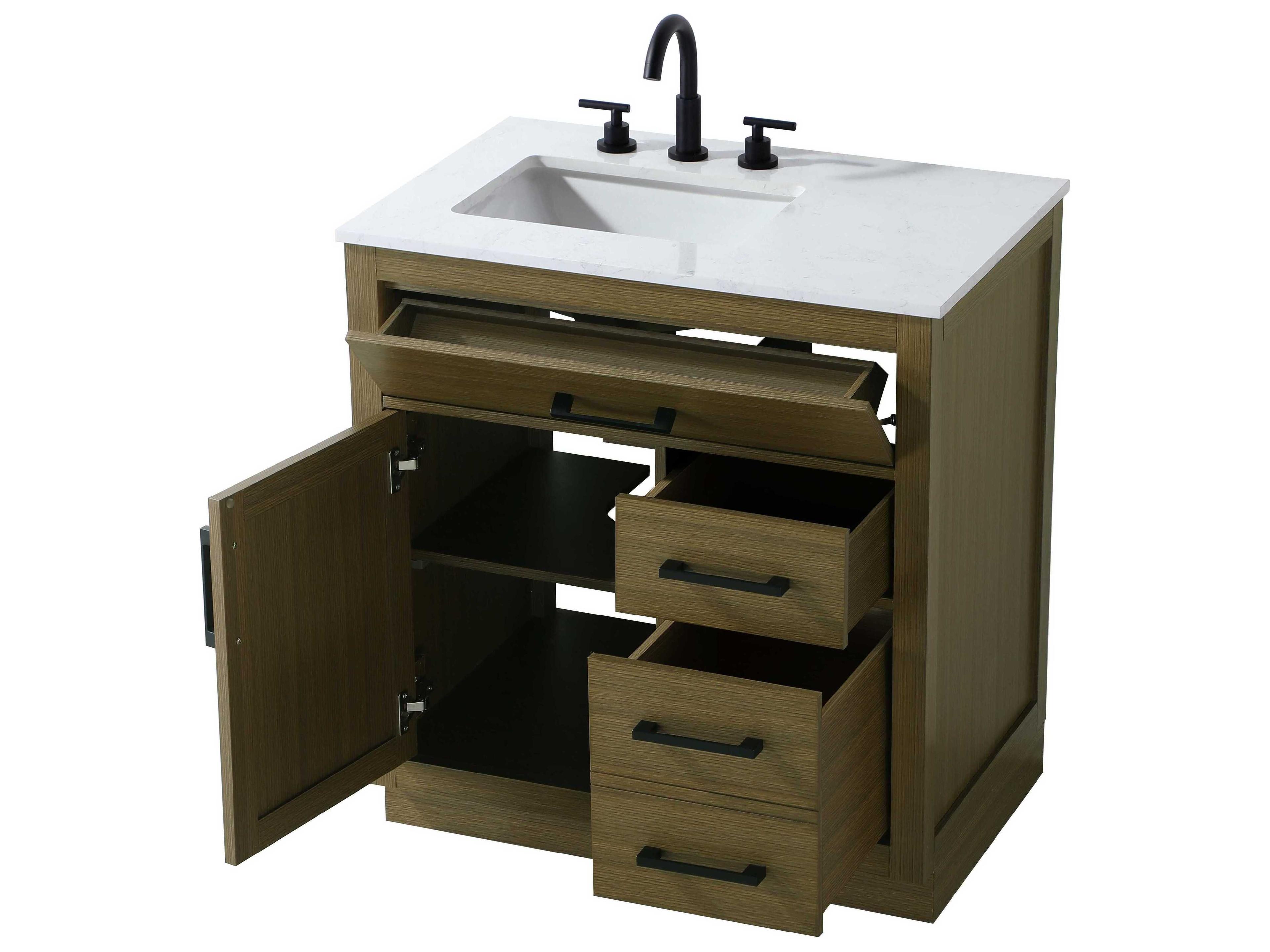 Elegant Lighting Alden Chestnut Brown 32" Vanity