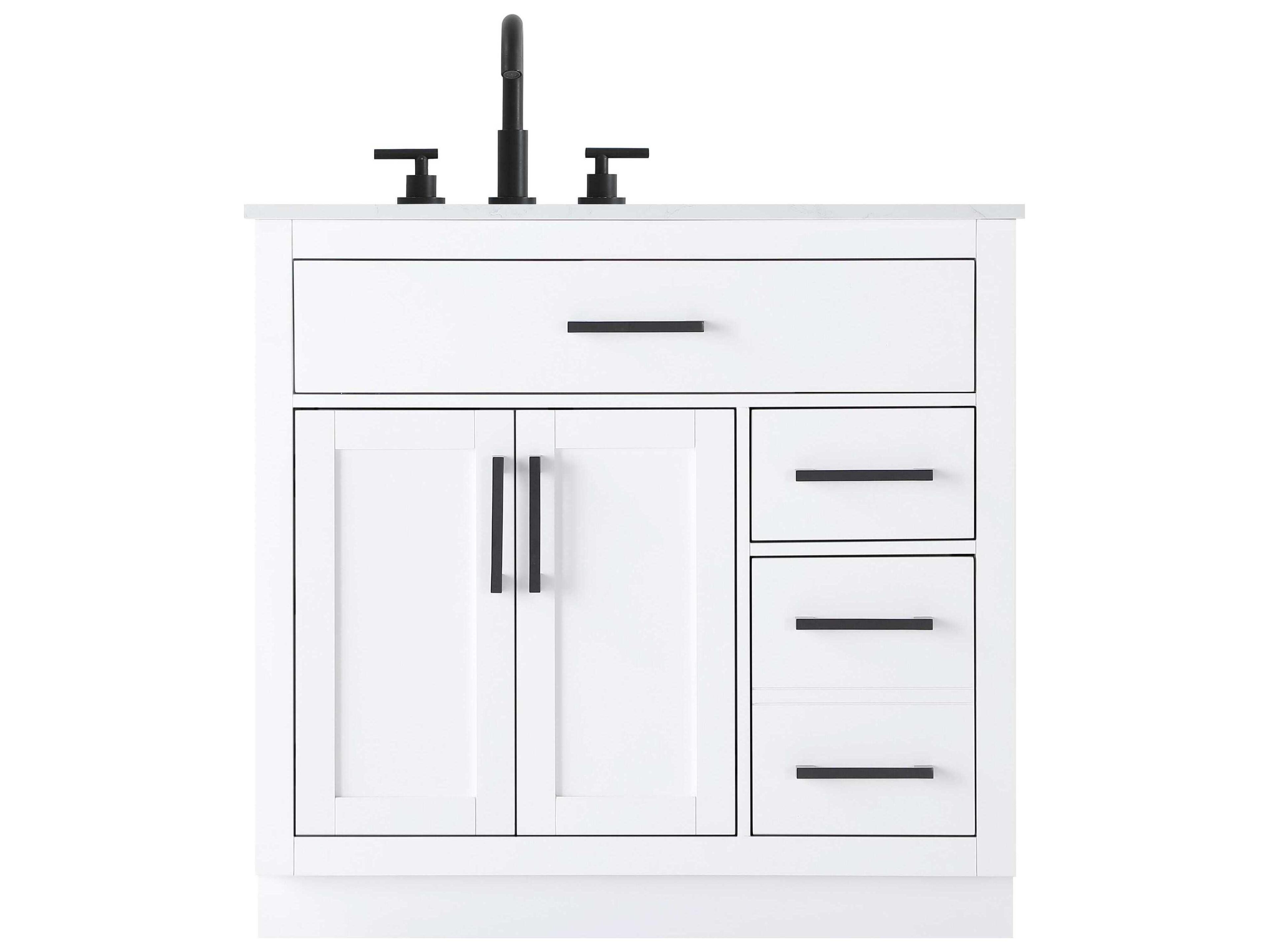 Elegant Lighting Alden White 36" Vanity