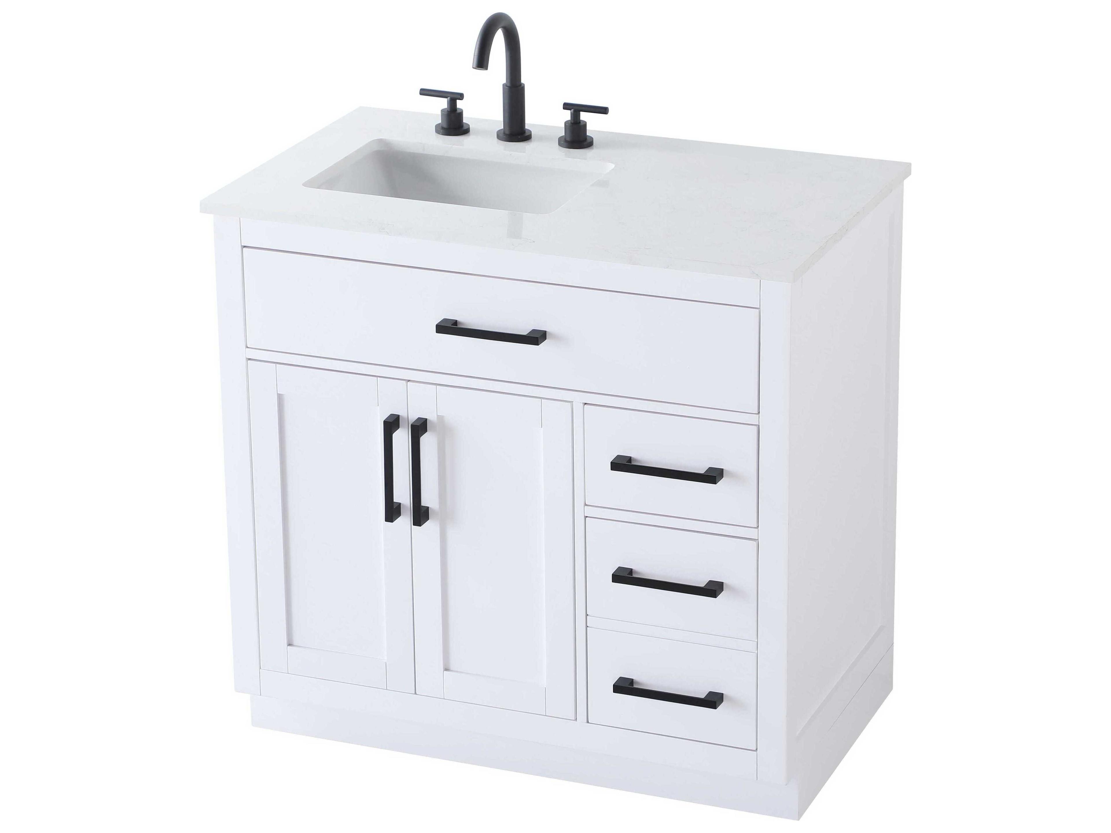 Elegant Lighting Alden White 36" Vanity
