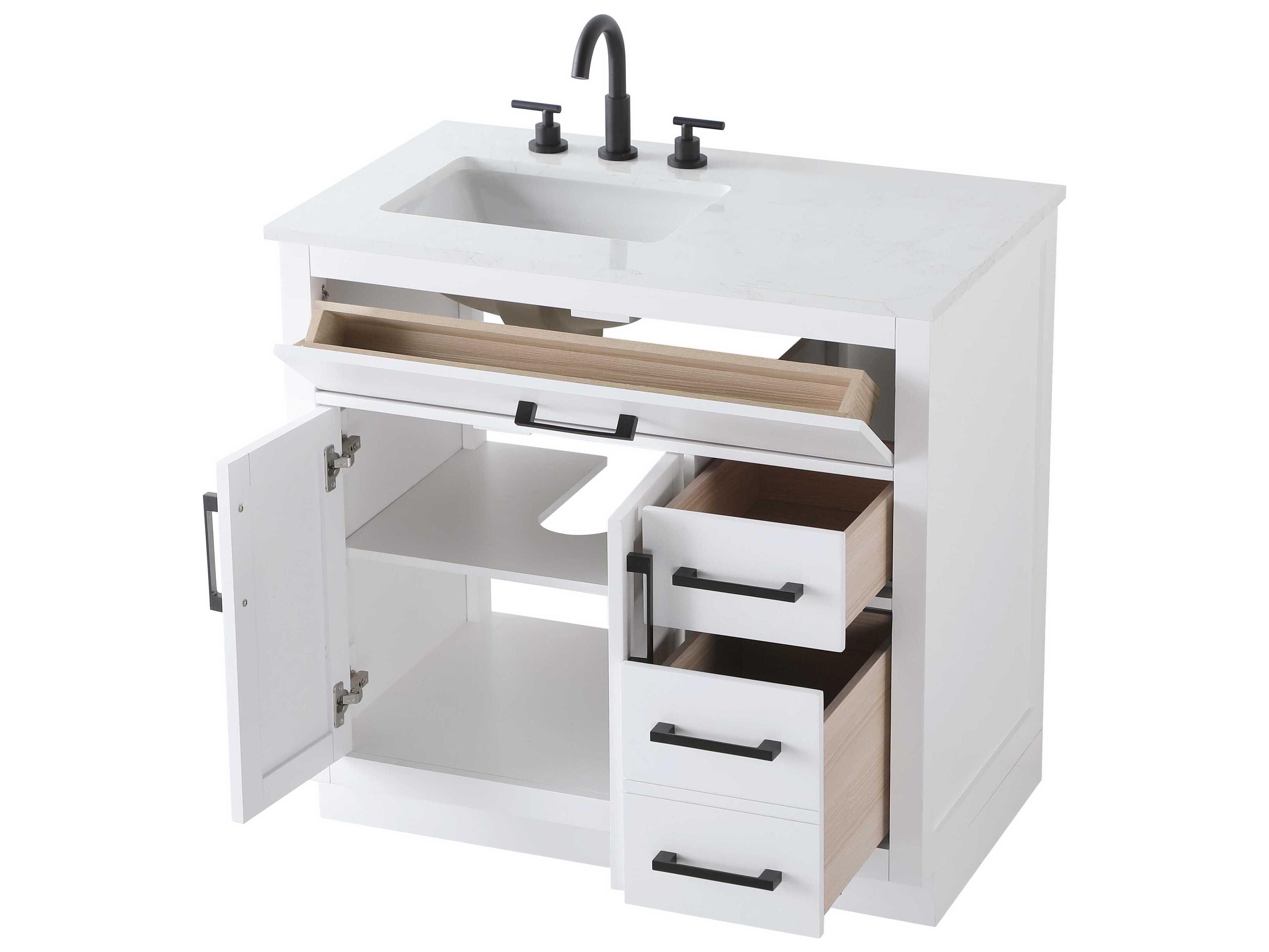 Elegant Lighting Alden White 36" Vanity