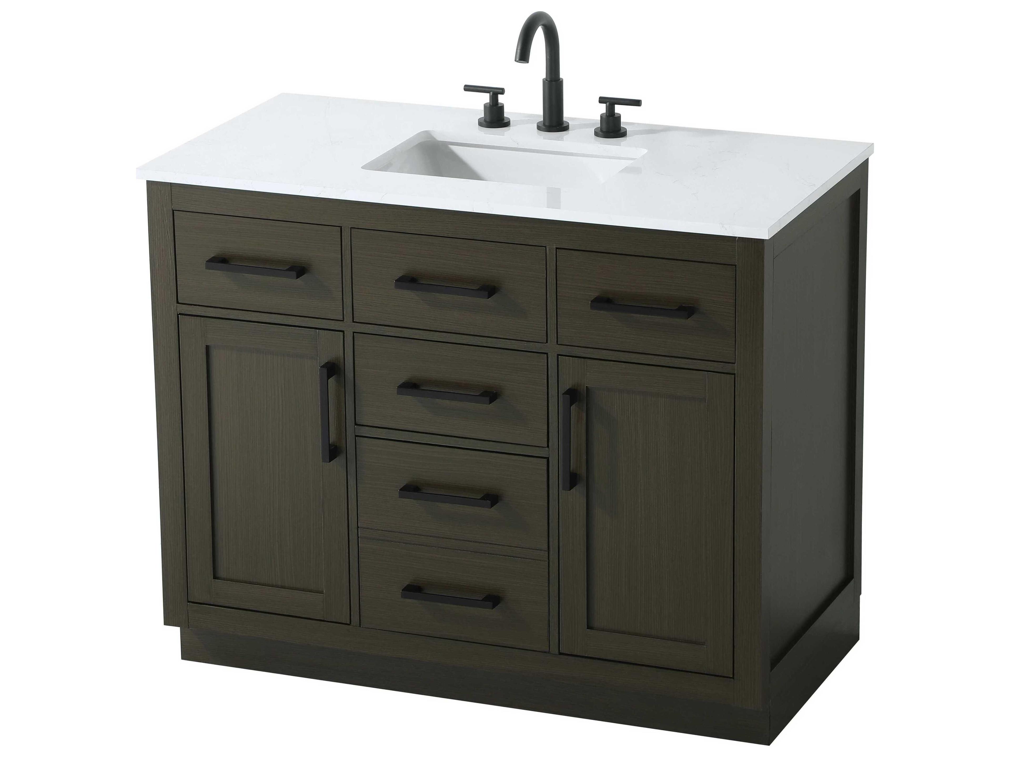 Elegant Lighting Alden Mocha Brown 42" Vanity