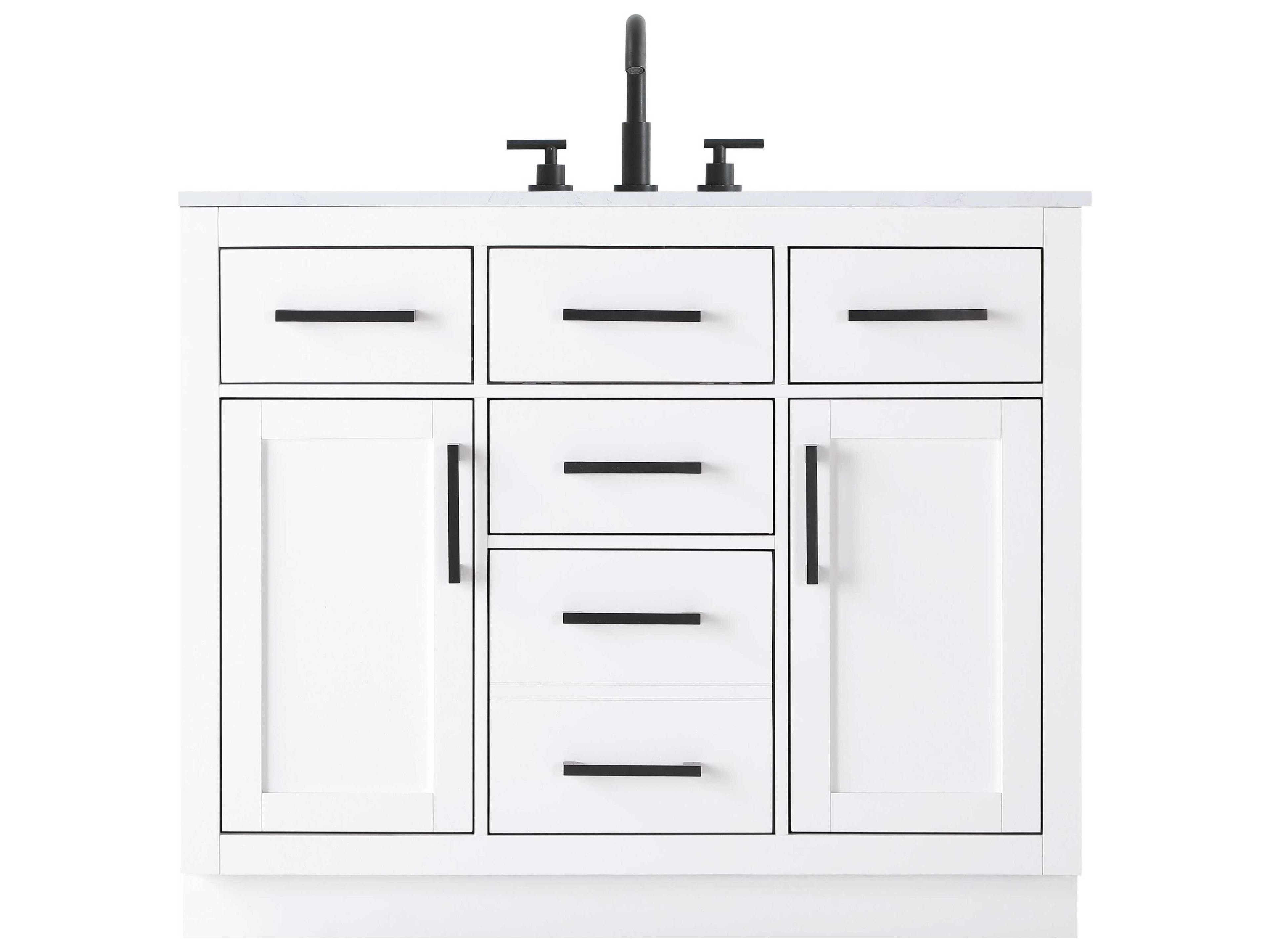 Elegant Lighting Alden White 42" Vanity