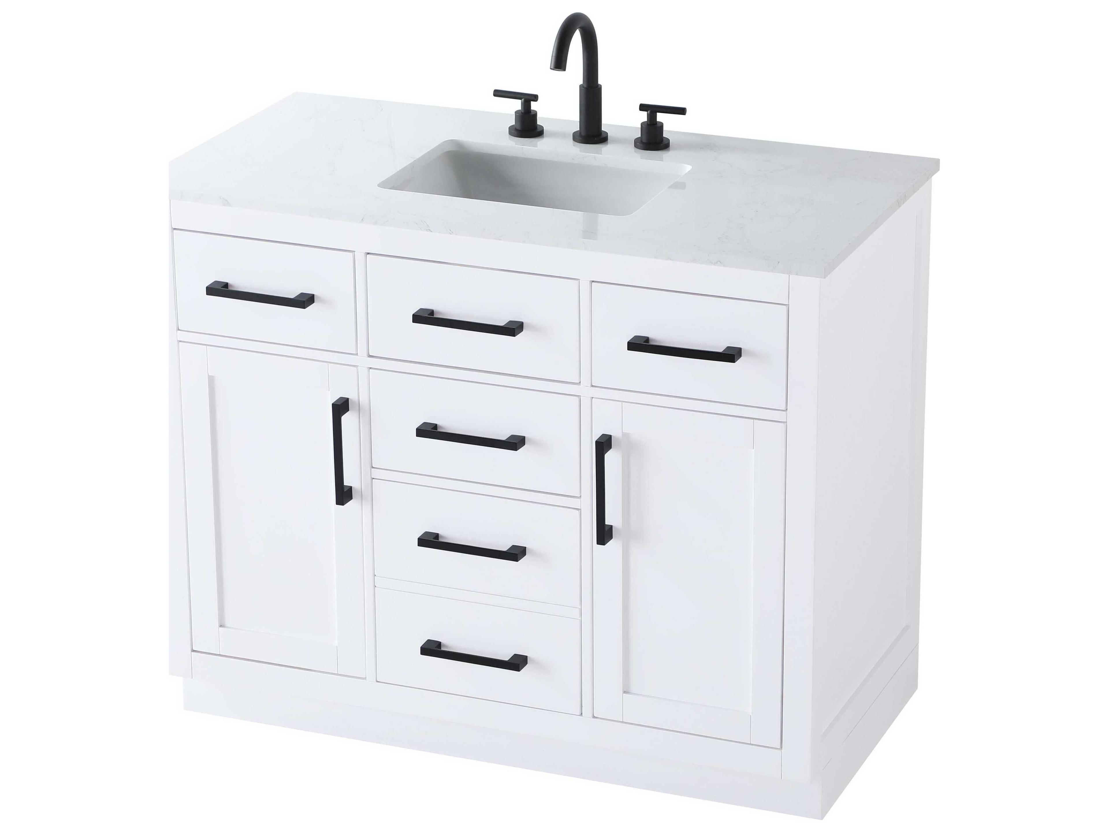 Elegant Lighting Alden White 42" Vanity