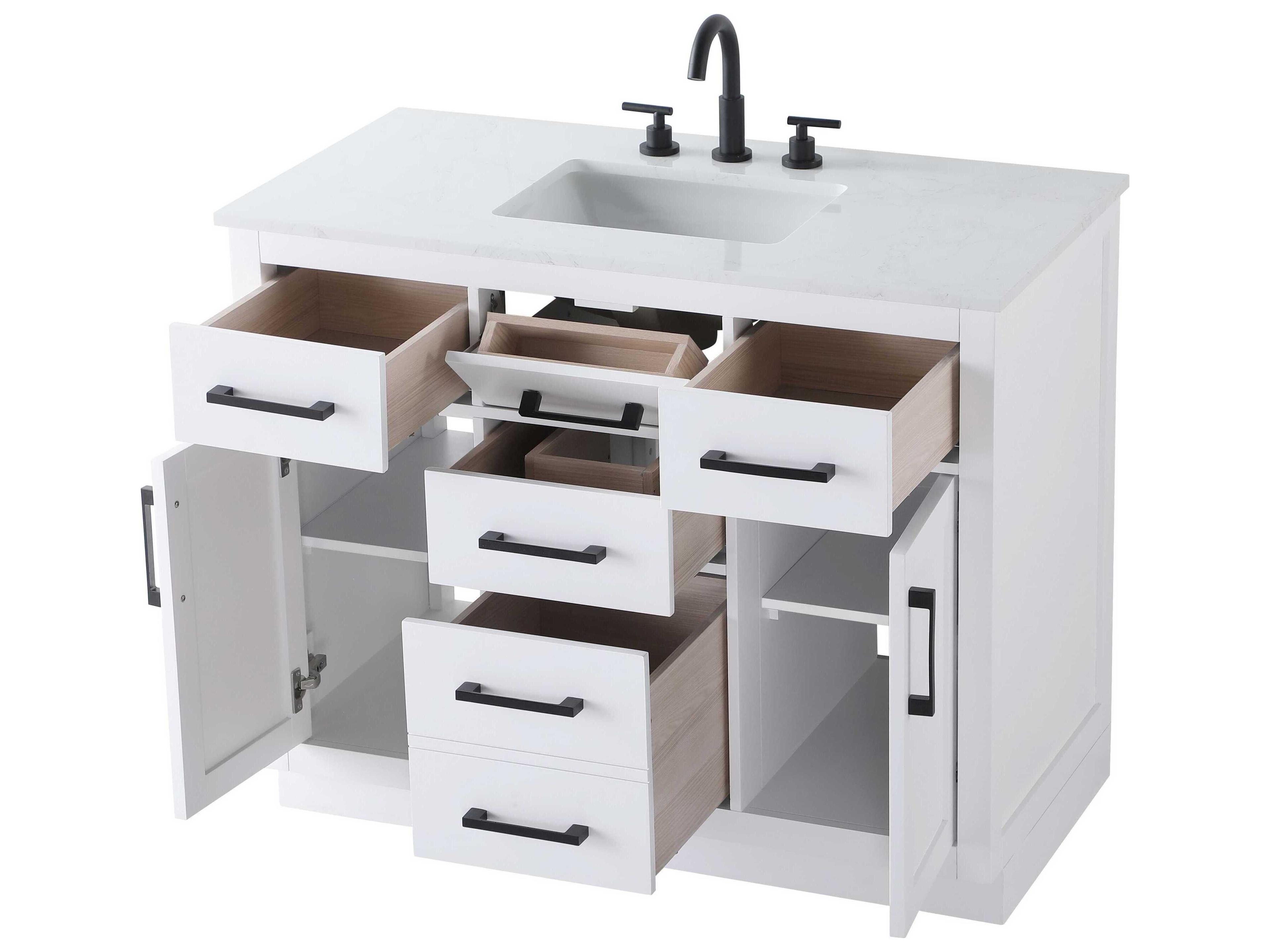 Elegant Lighting Alden White 42" Vanity