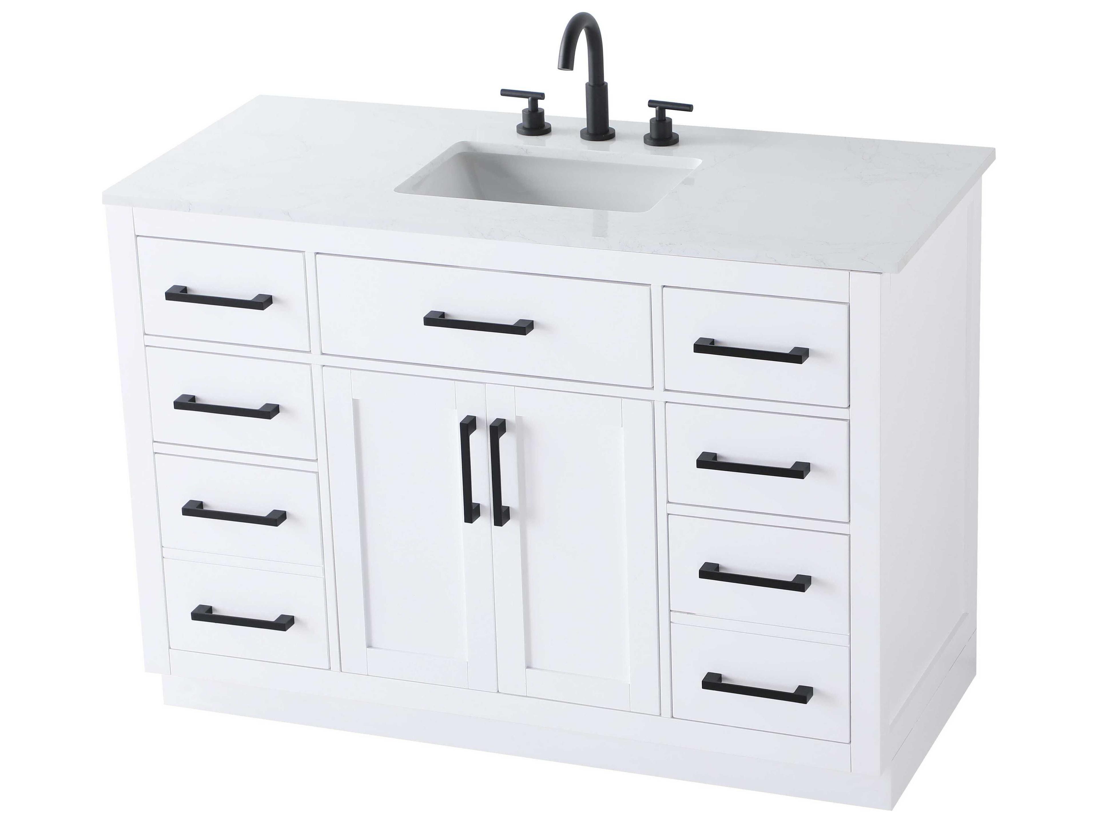 Elegant Lighting Alden White 48" Vanity