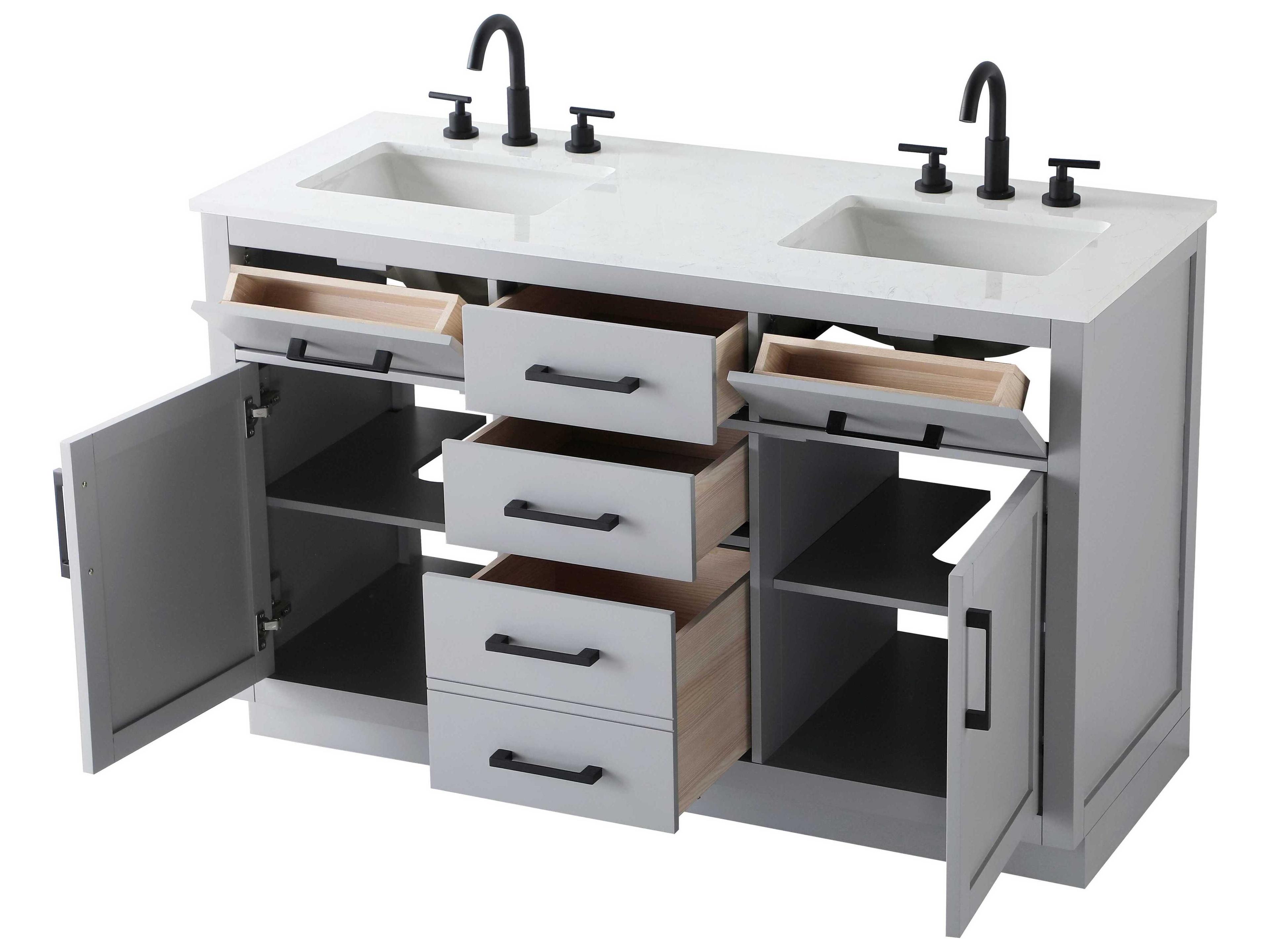 Elegant Lighting Alden Grey 54" Vanity