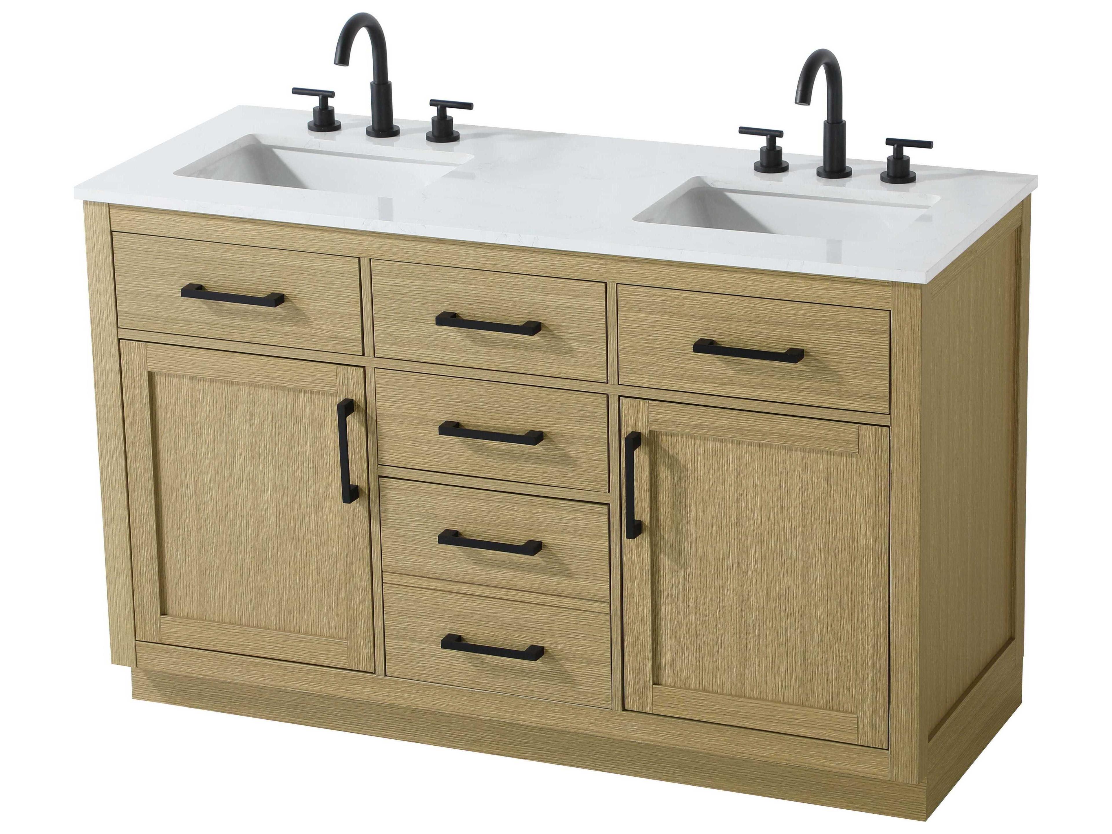 Elegant Lighting Alden Honey Brown 54" Vanity