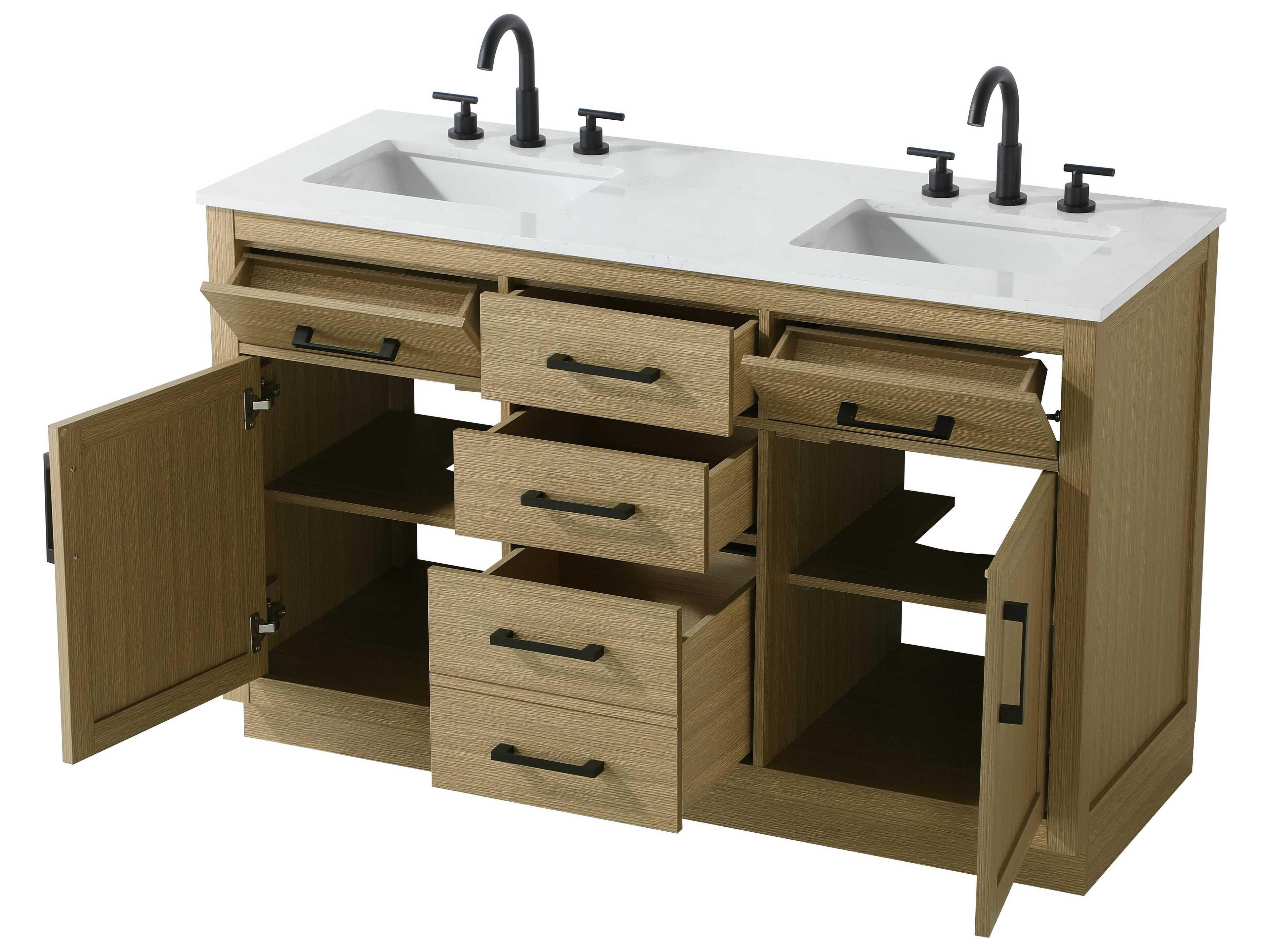 Elegant Lighting Alden Honey Brown 54" Vanity