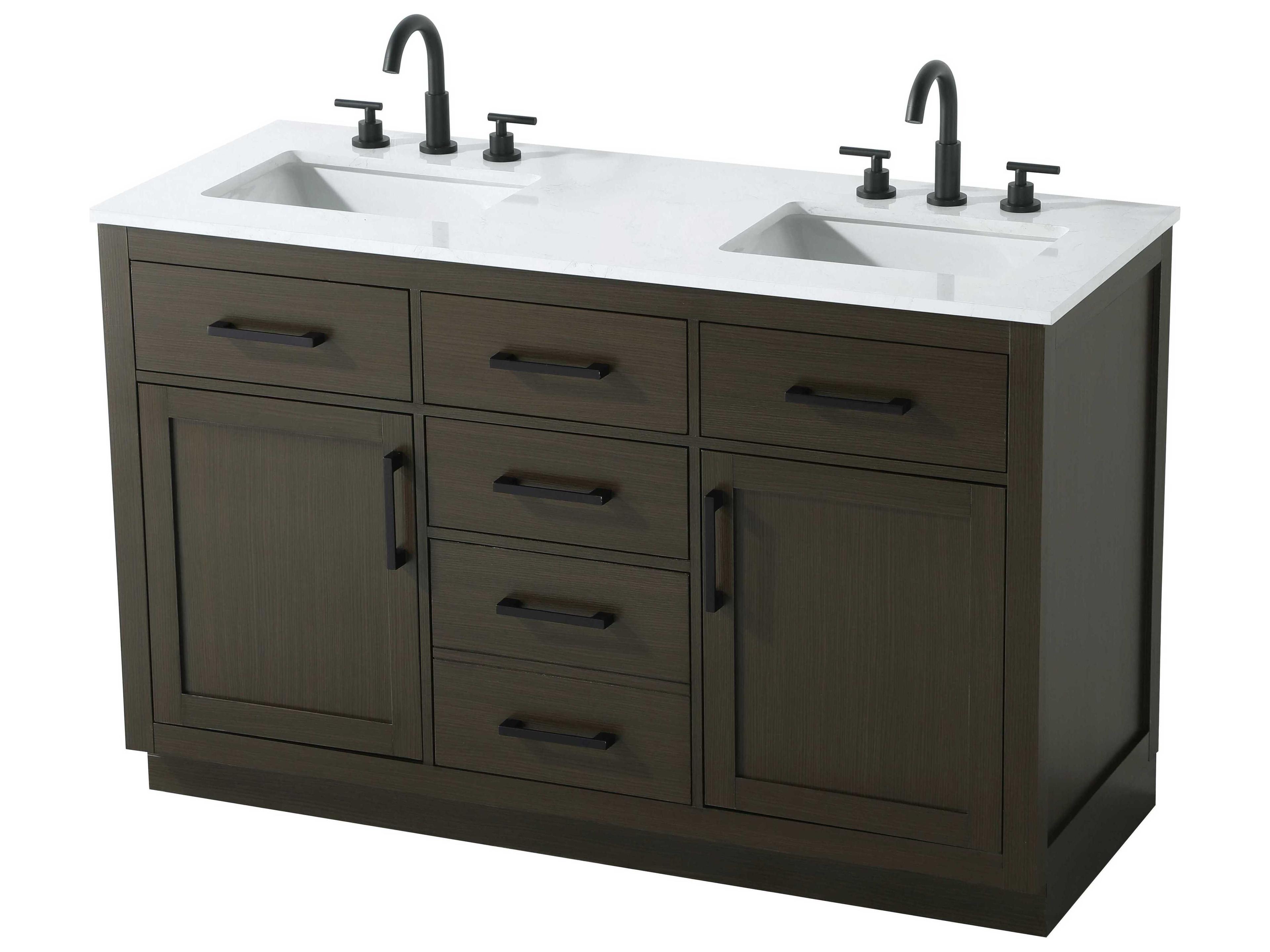 Elegant Lighting Alden Mocha Brown 54" Vanity