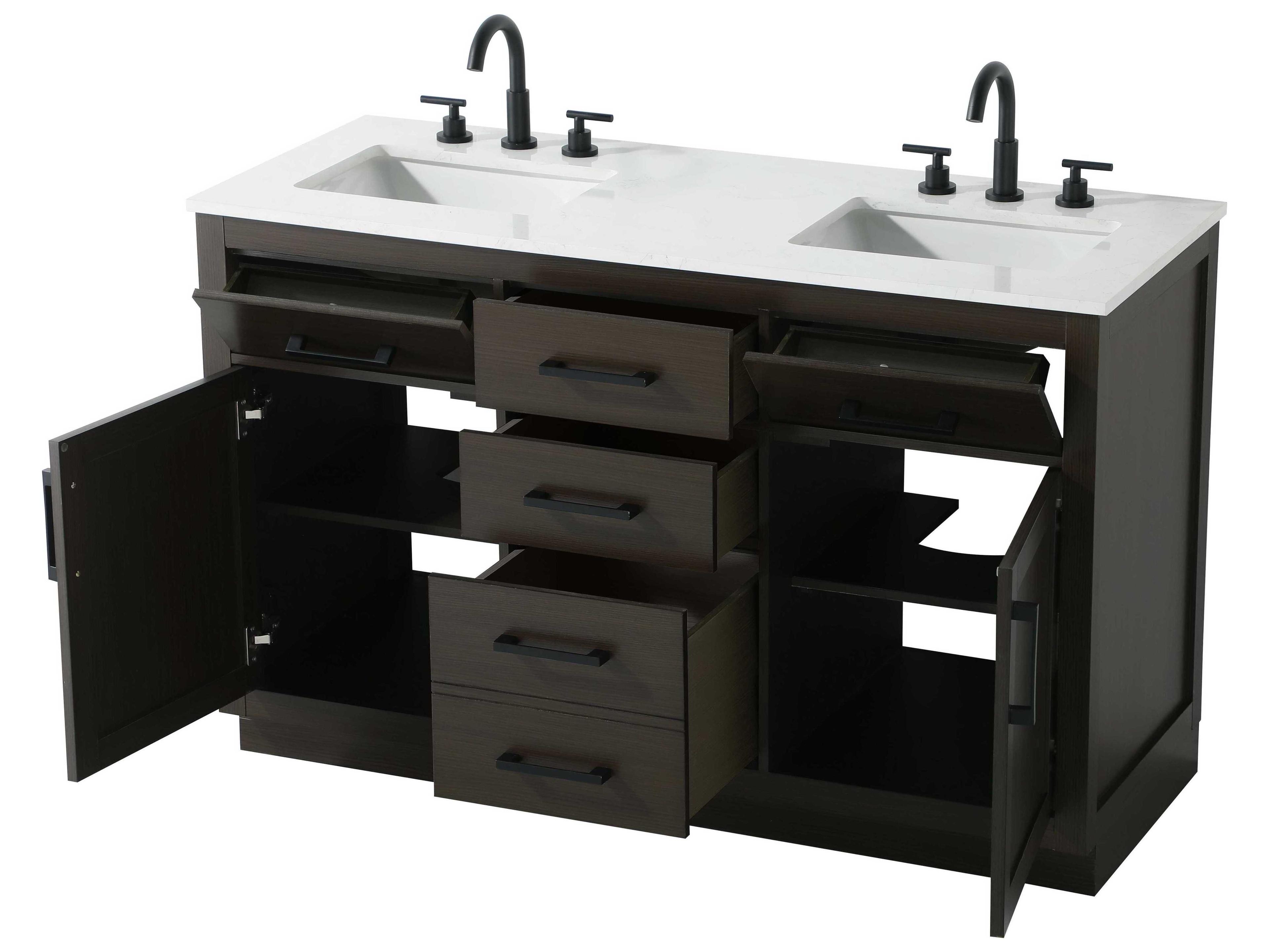 Elegant Lighting Alden Mocha Brown 54" Vanity