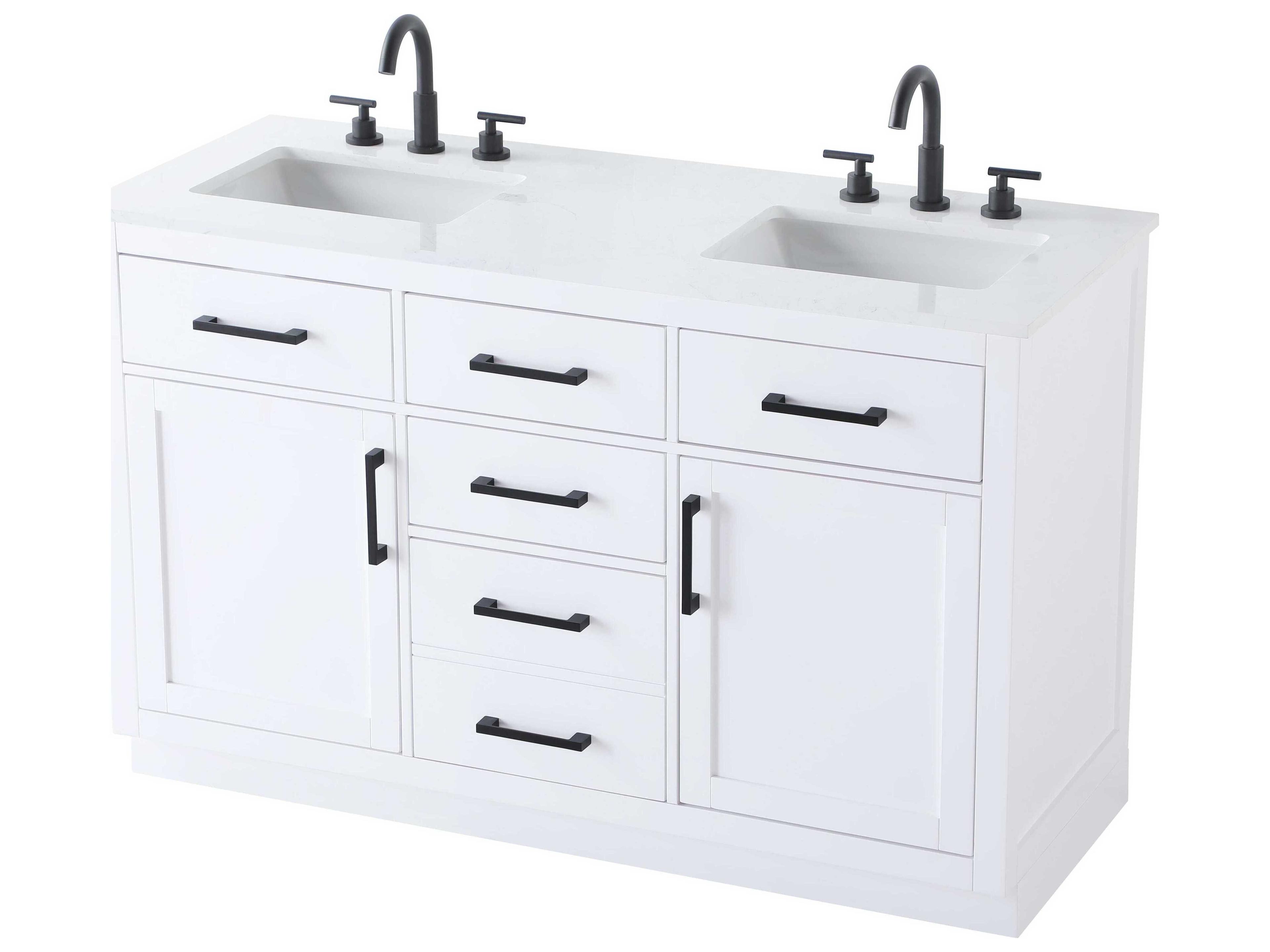 Elegant Lighting Alden White 54" Vanity