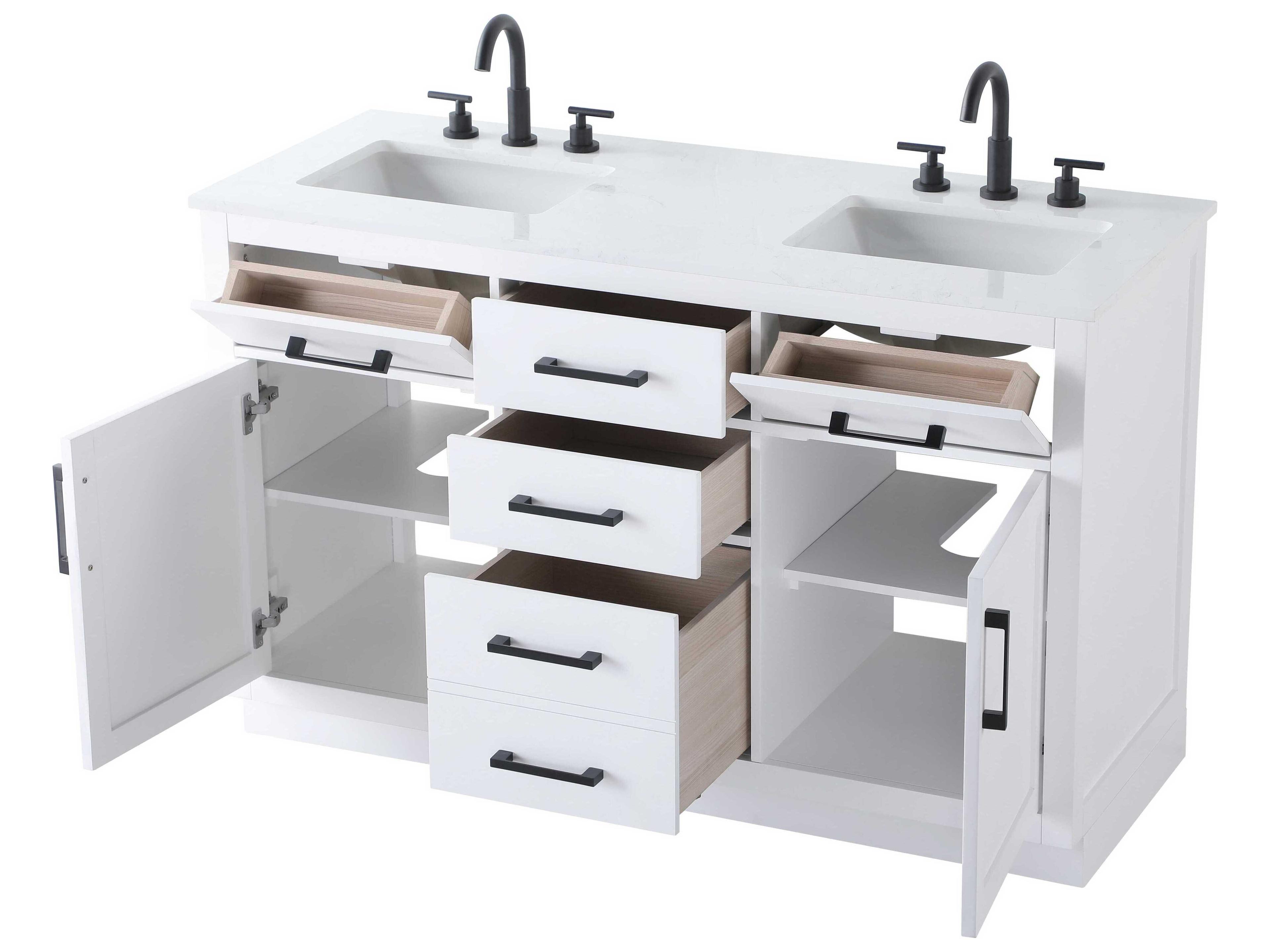 Elegant Lighting Alden White 54" Vanity