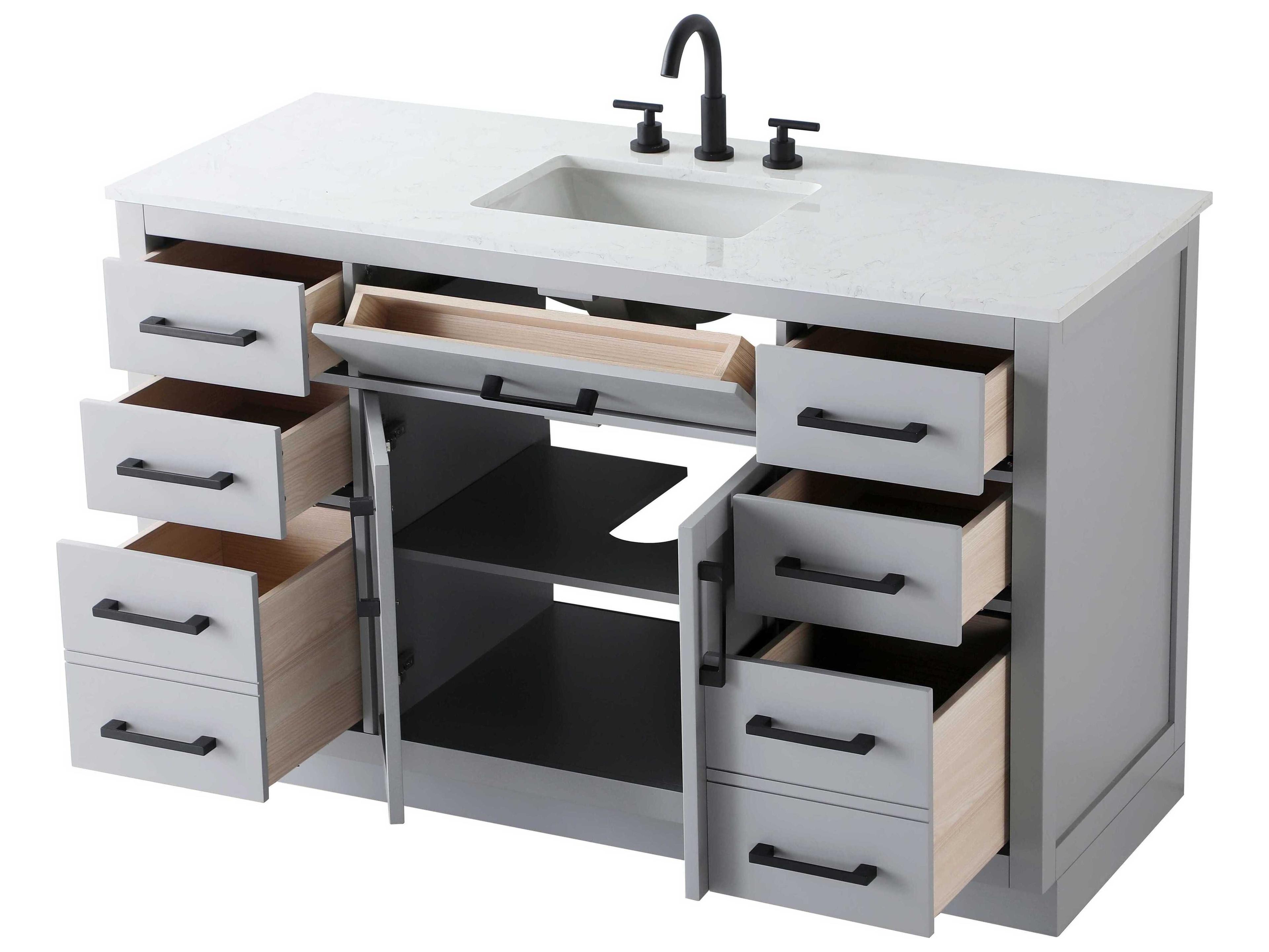 Elegant Lighting Alden Grey 54" Vanity