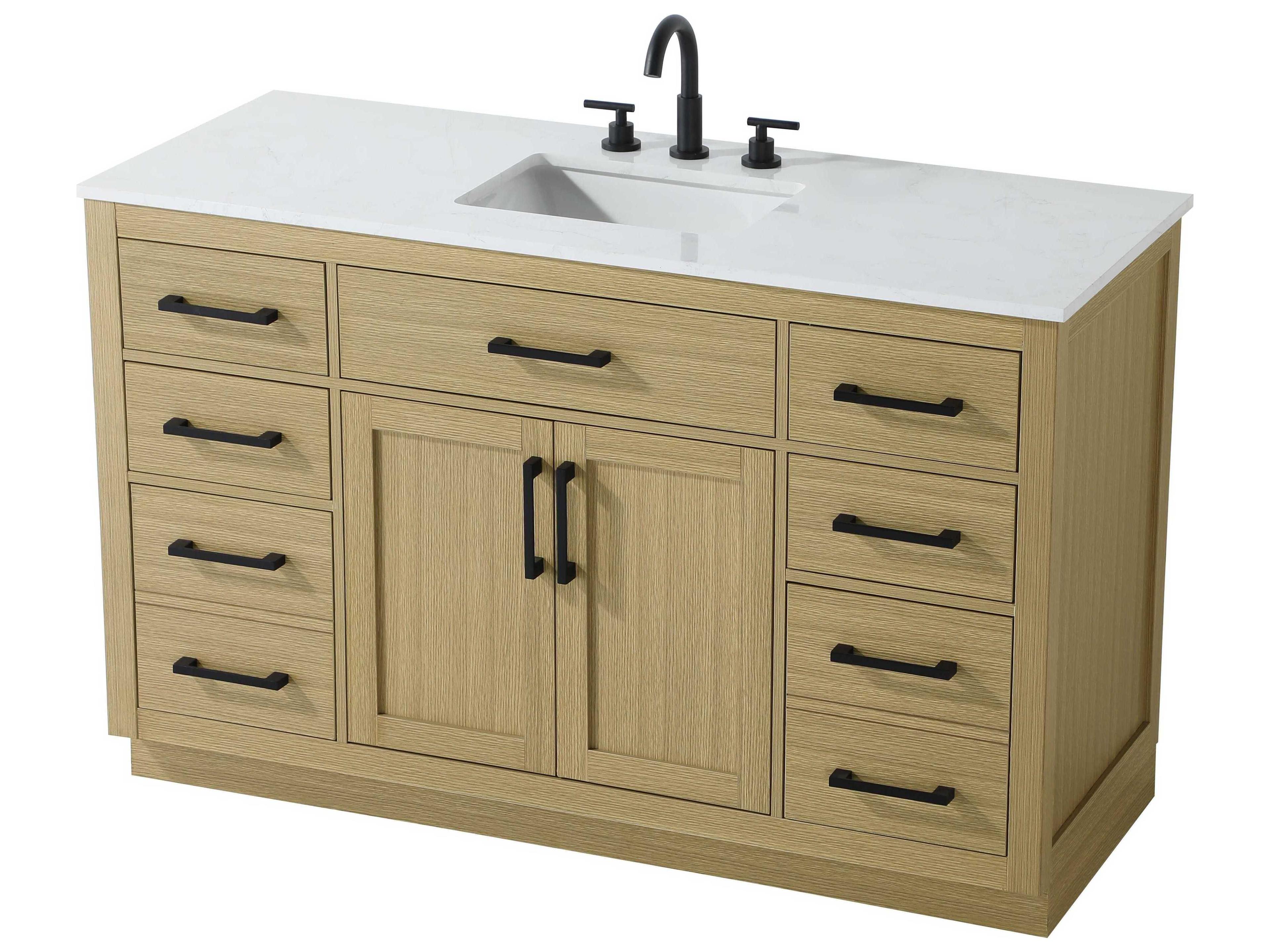 Elegant Lighting Alden Honey Brown 54" Vanity