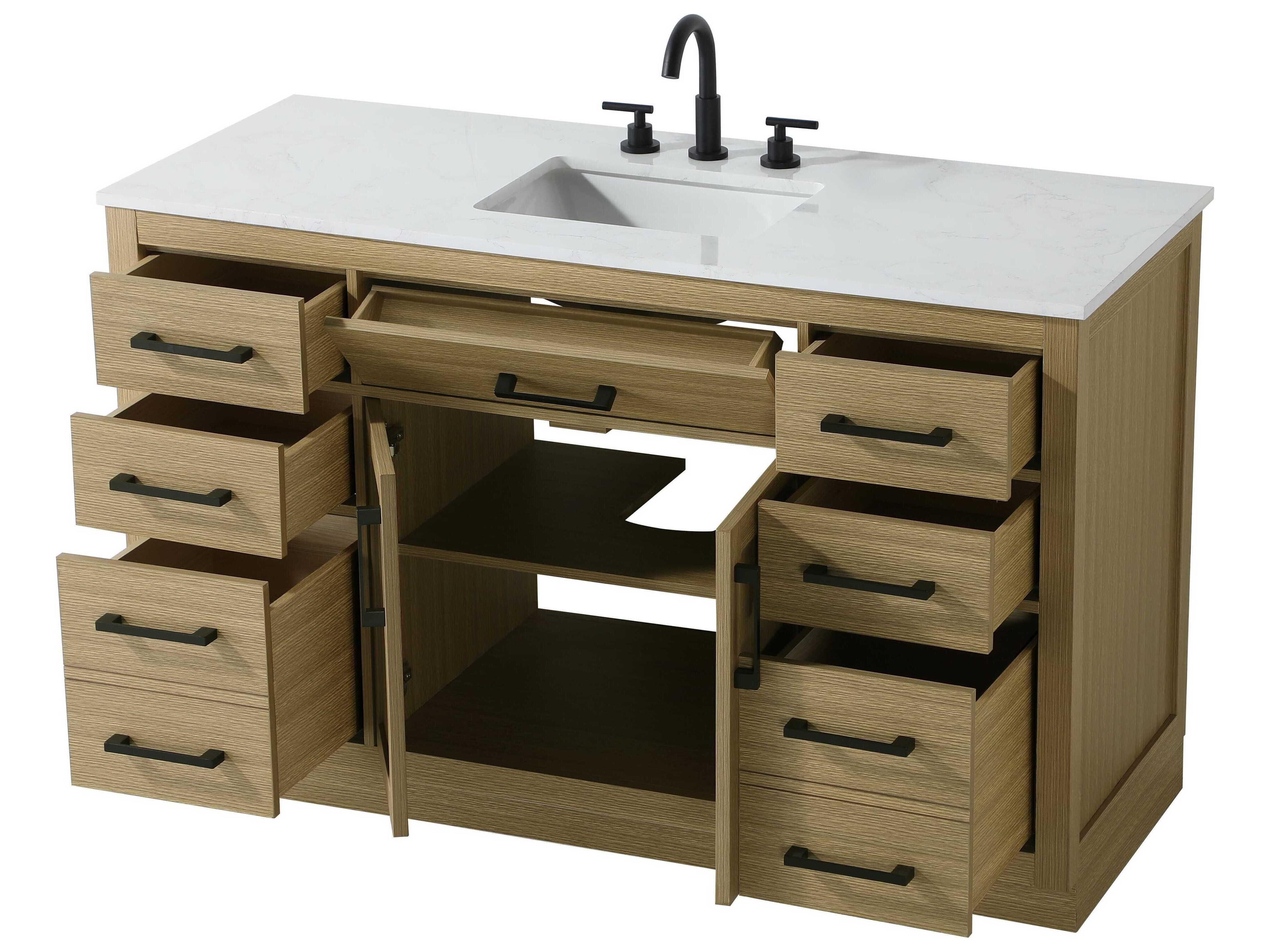 Elegant Lighting Alden Honey Brown 54" Vanity