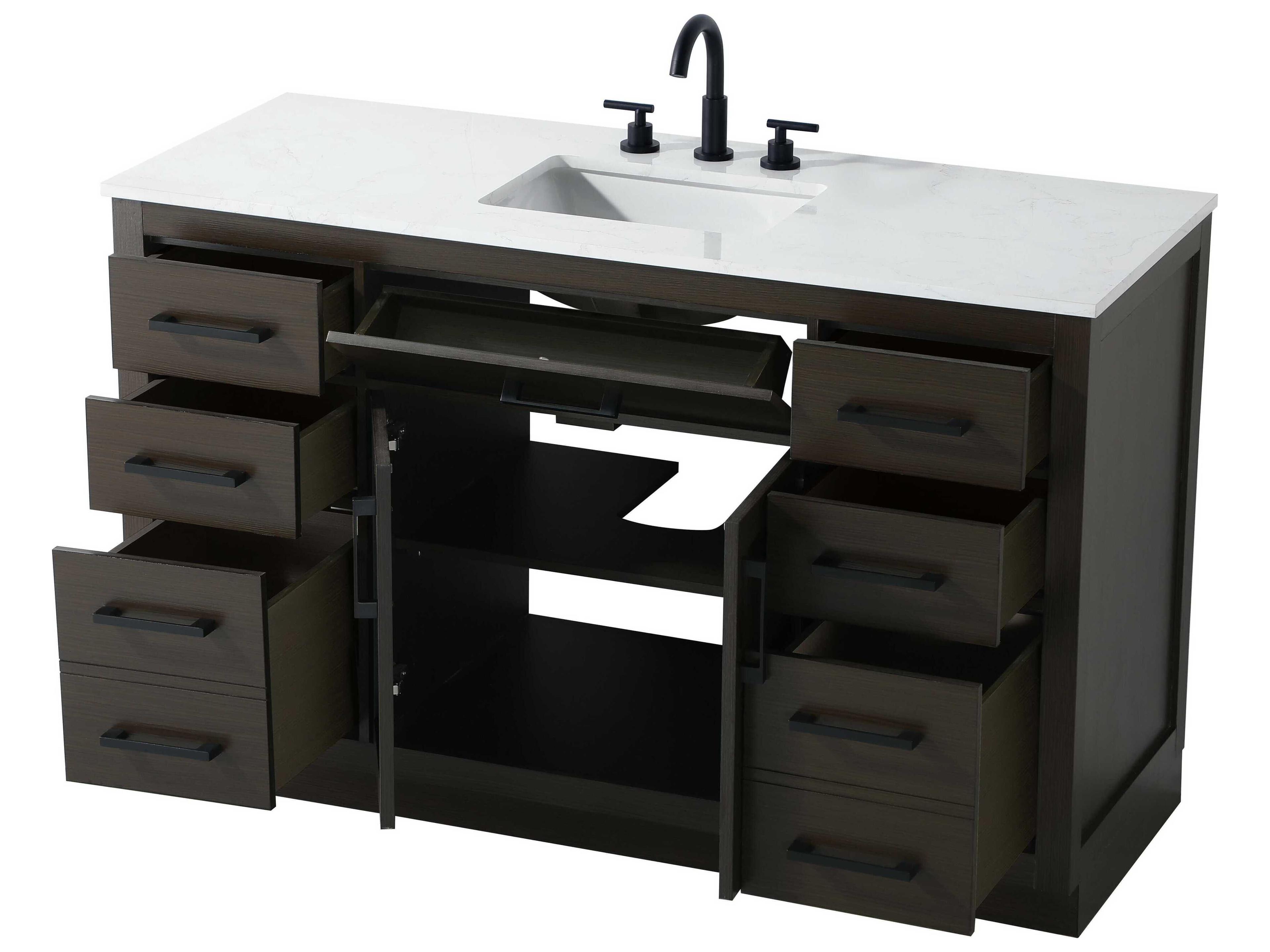 Elegant Lighting Alden Mocha Brown 54" Vanity