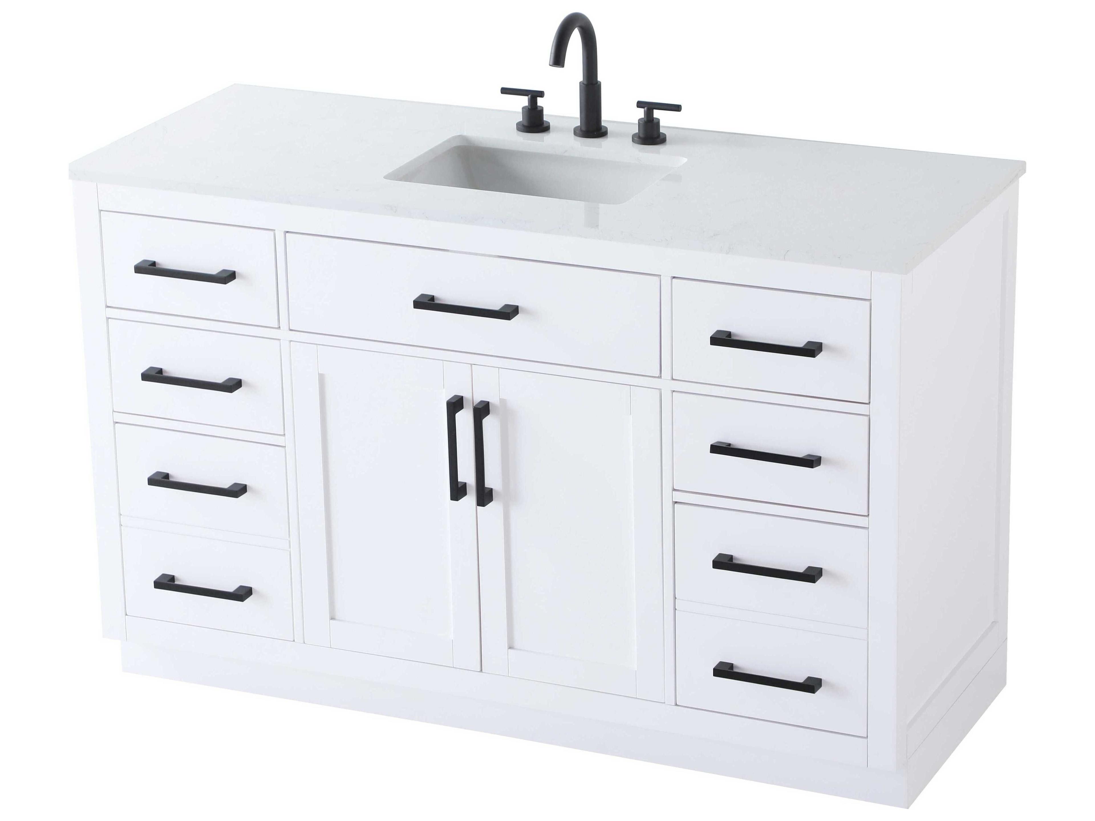 Elegant Lighting Alden White 54" Vanity